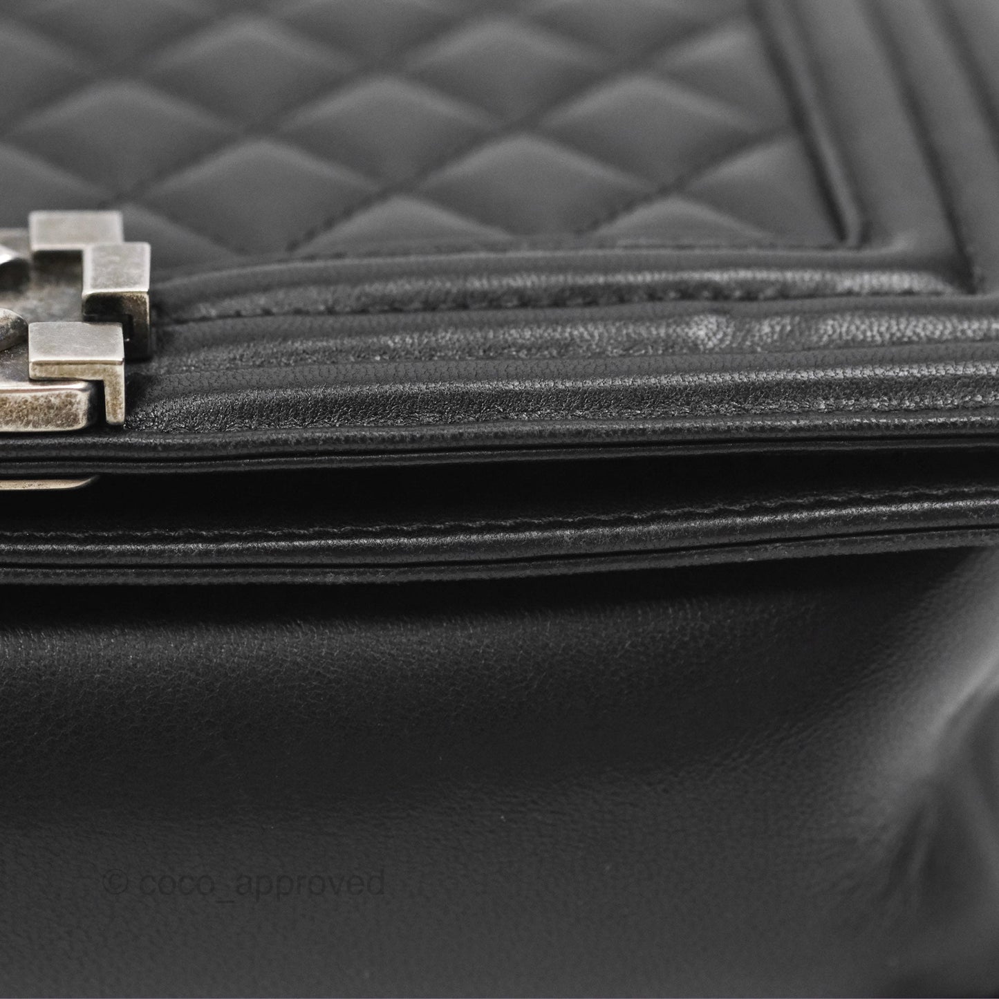 Chanel Quilted Medium Boy Black Lambskin Ruthenium Hardware