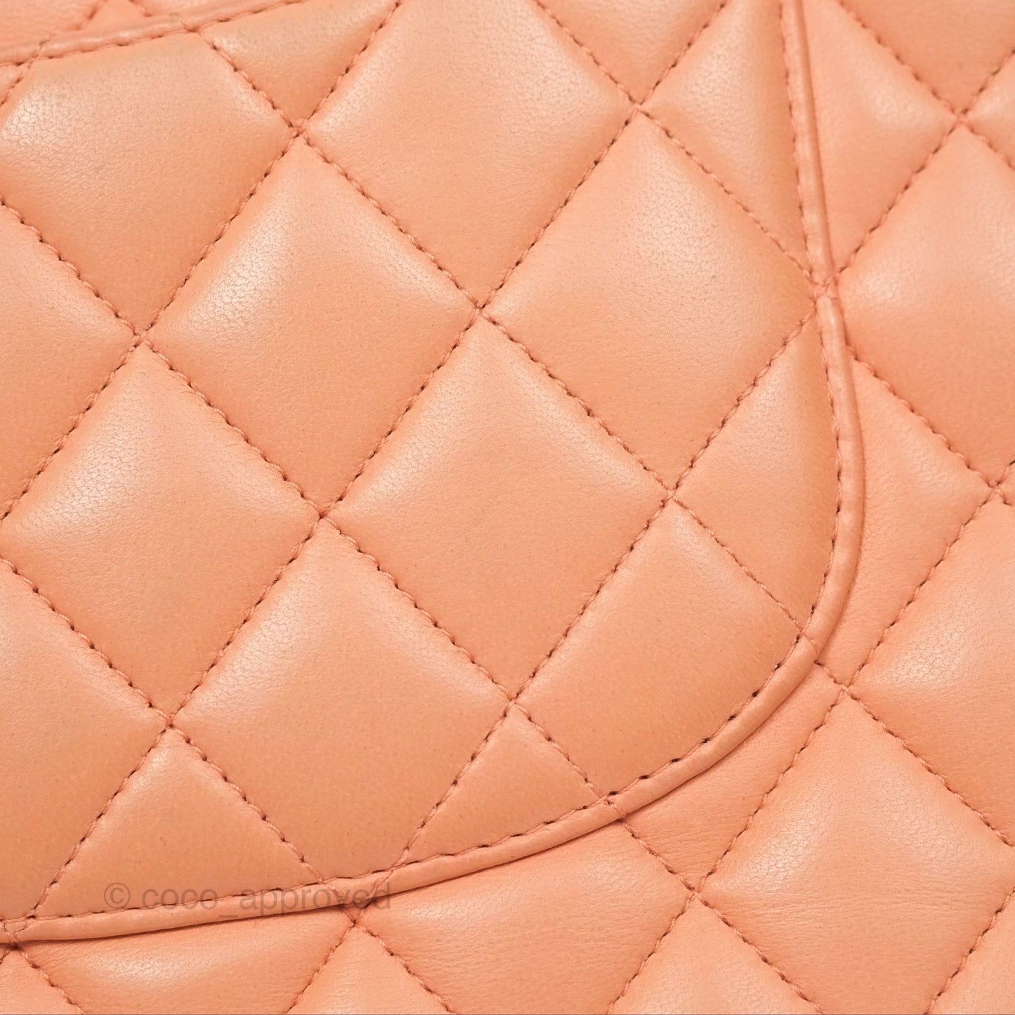 Chanel Classic M/L Medium Flap Quilted Peach Lambskin Gold Hardware