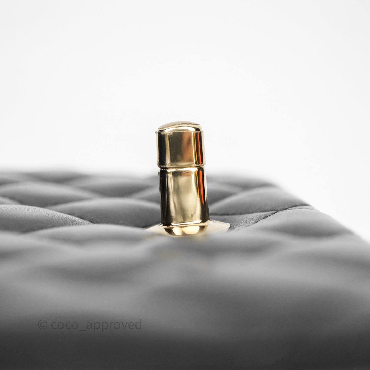 Chanel Mini Square Quilted Black Lambskin Gold Hardware