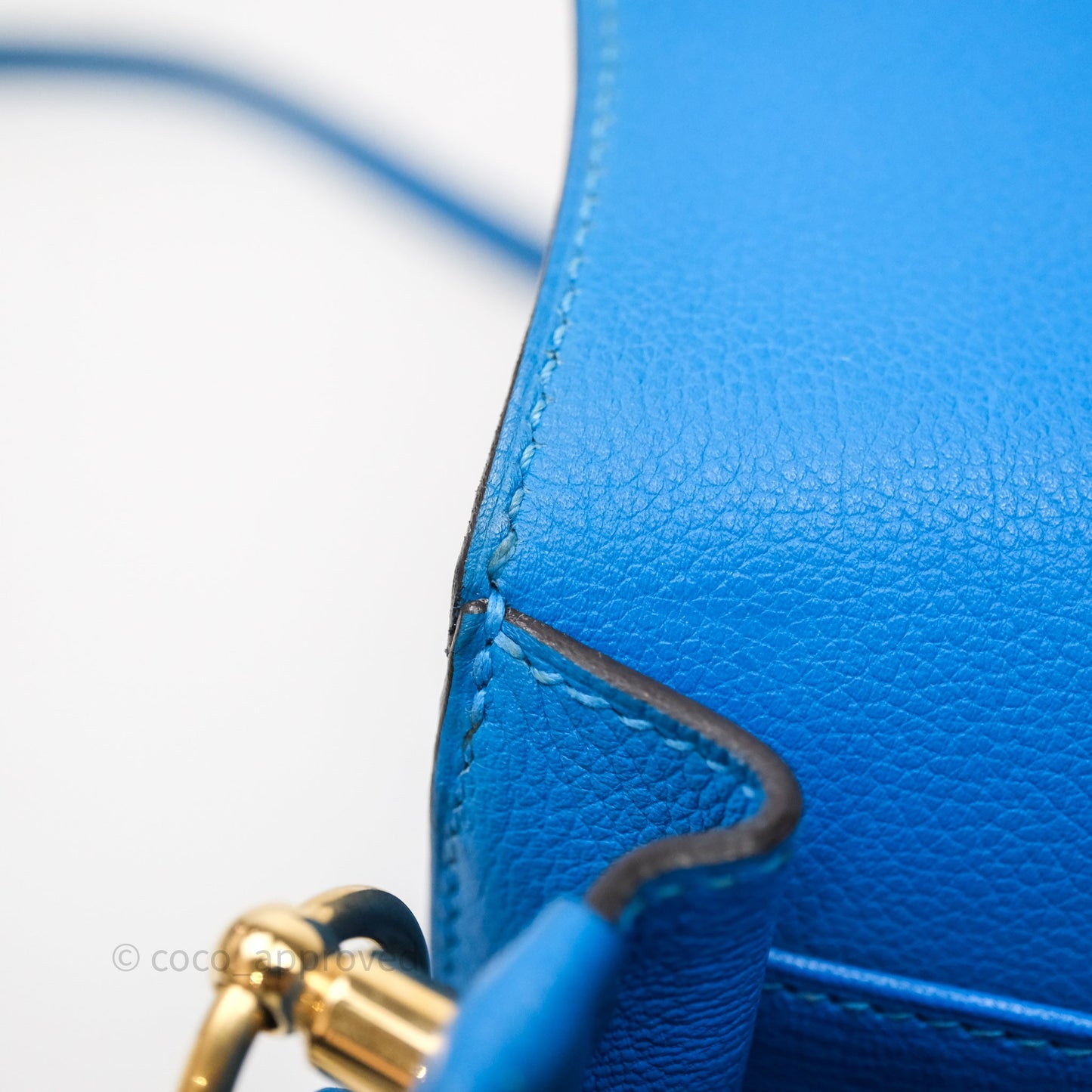 Hermès Roulis Mini 18 Bleu Zanzibar B3 Evercolor Gold Hardware