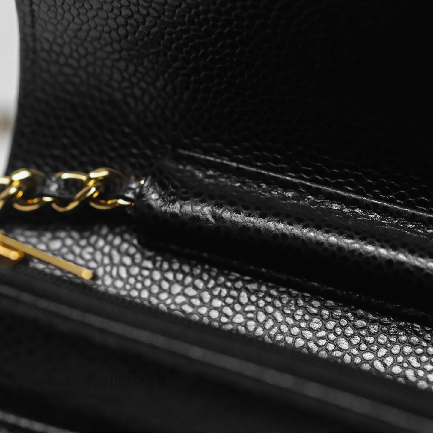 Chanel Quilted WOC Black Caviar Gold Hardware