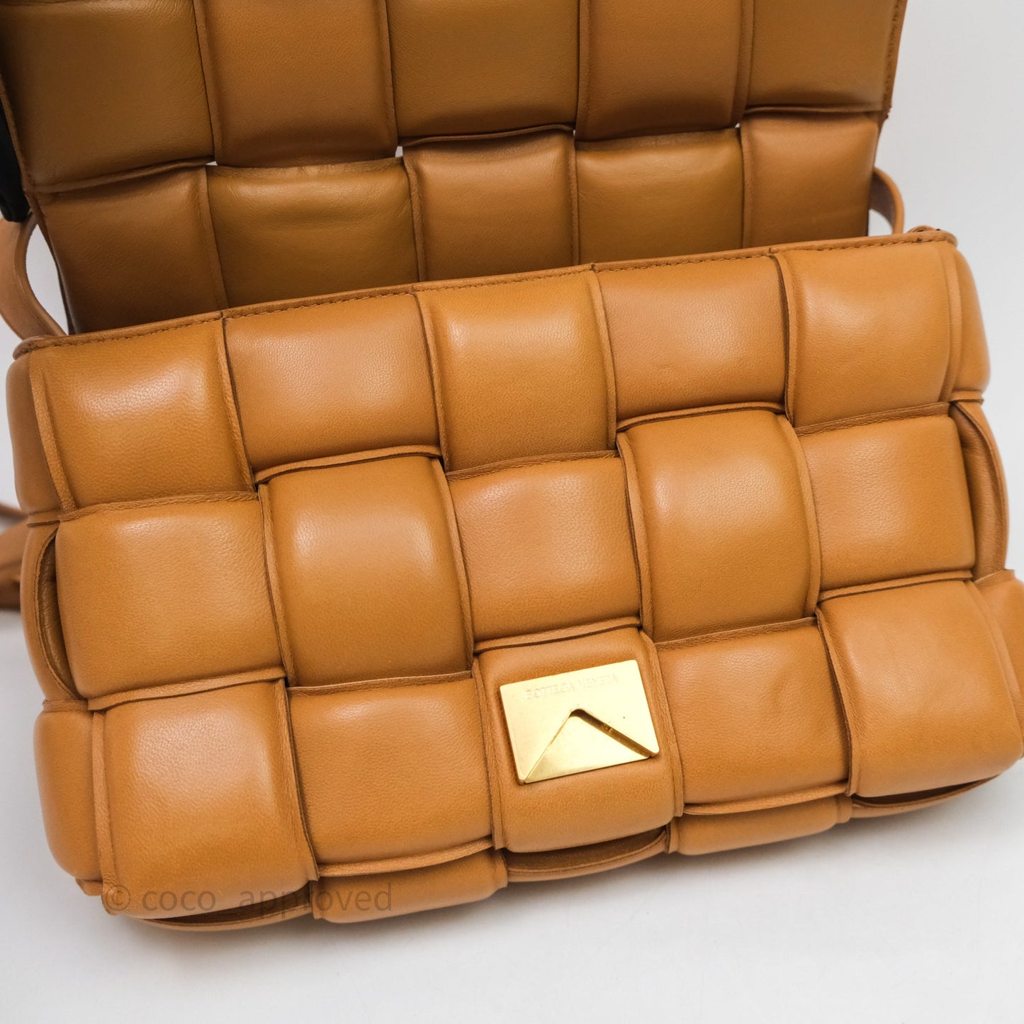 Bottega Veneta Padded Cassette Camel Lambskin