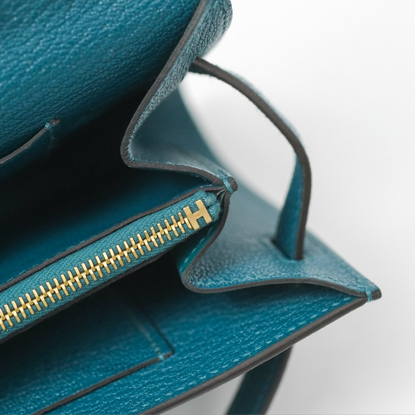 Hermès Kelly To Go Wallet Vert Bosphore Chevre Mysore Gold Hardware