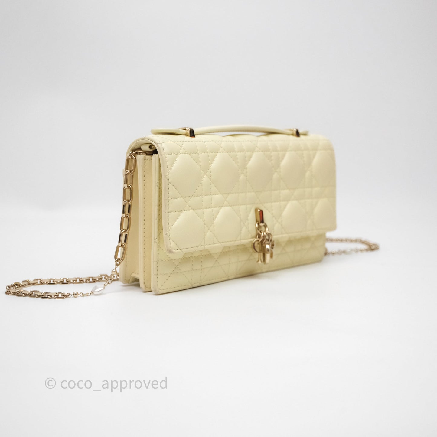 Christian Dior My Dior Mini Bag Yellow Cannage Lambskin Gold Hardware
