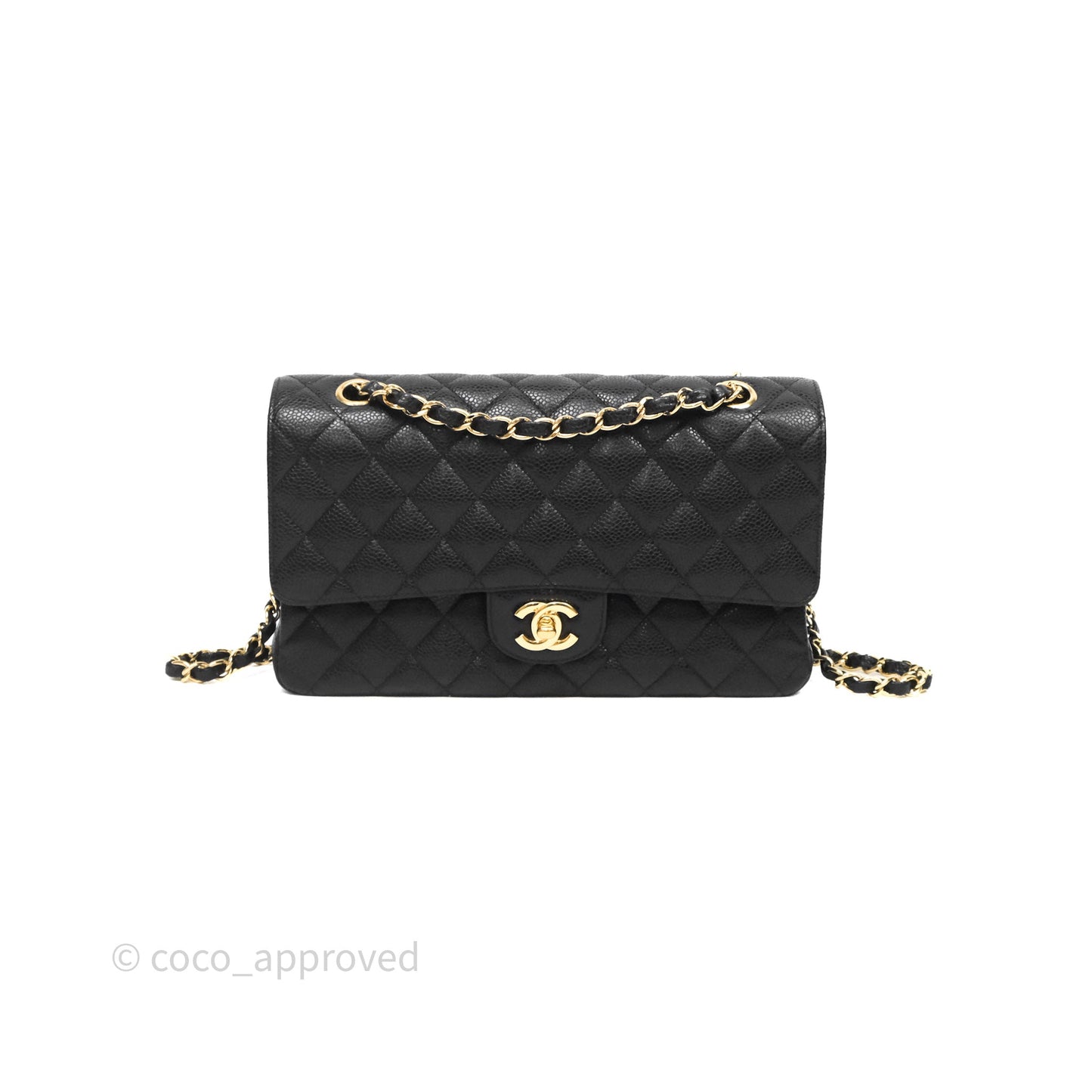 Chanel Classic Medium Flap Quilted Black Caviar Gold Hardware