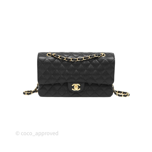 Chanel Classic Medium Flap Quilted Black Caviar Gold Hardware
