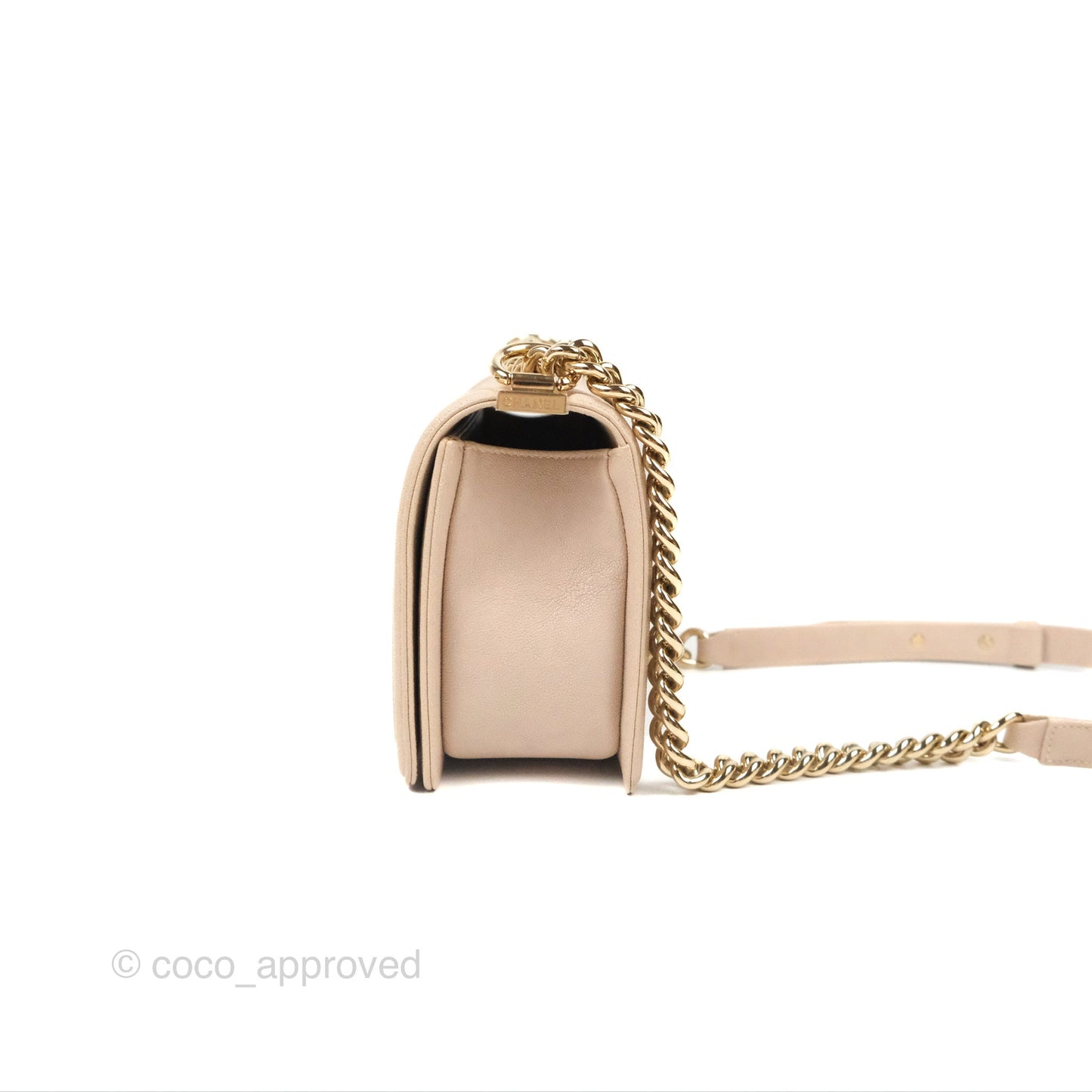 Chanel Quilted Medium Boy Dusty Pink Caviar Gold Hardware