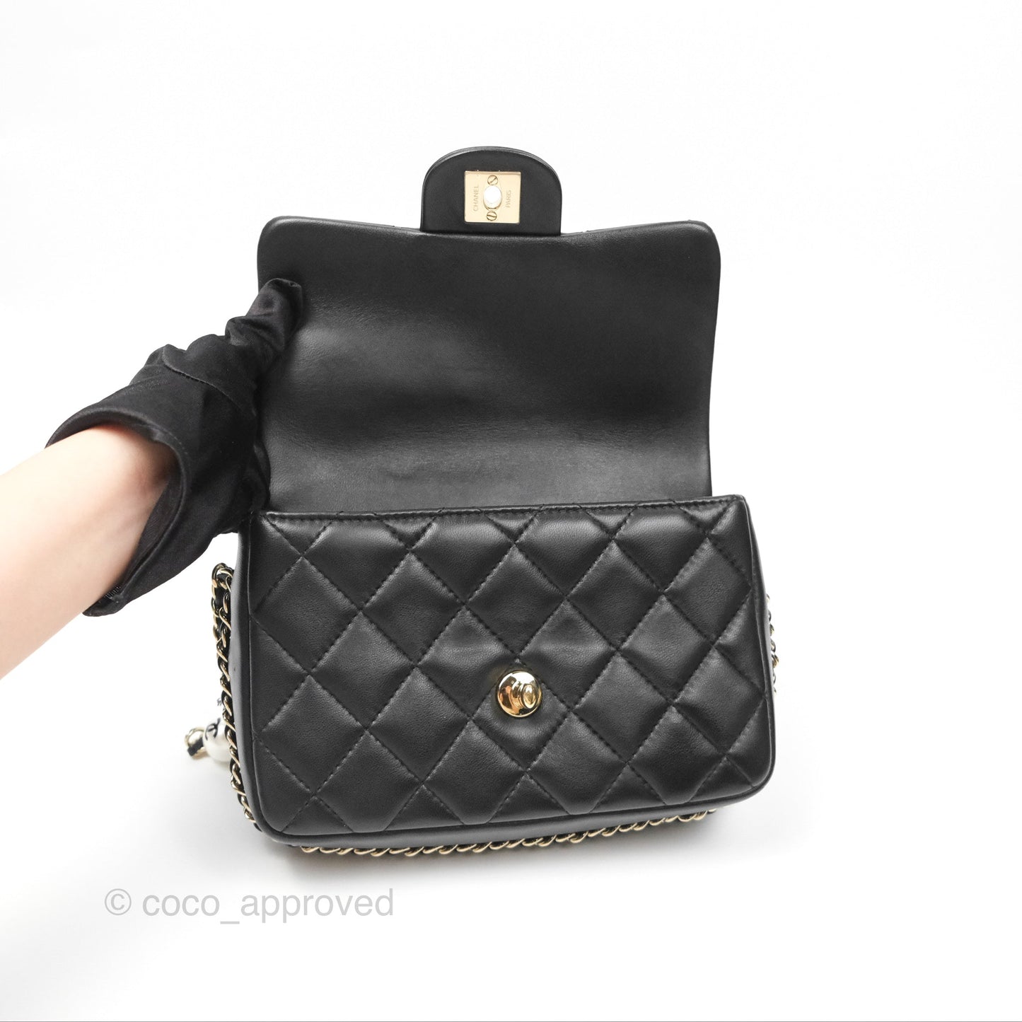 Chanel Small My Precious Flap Black Lambskin Gold Hardware