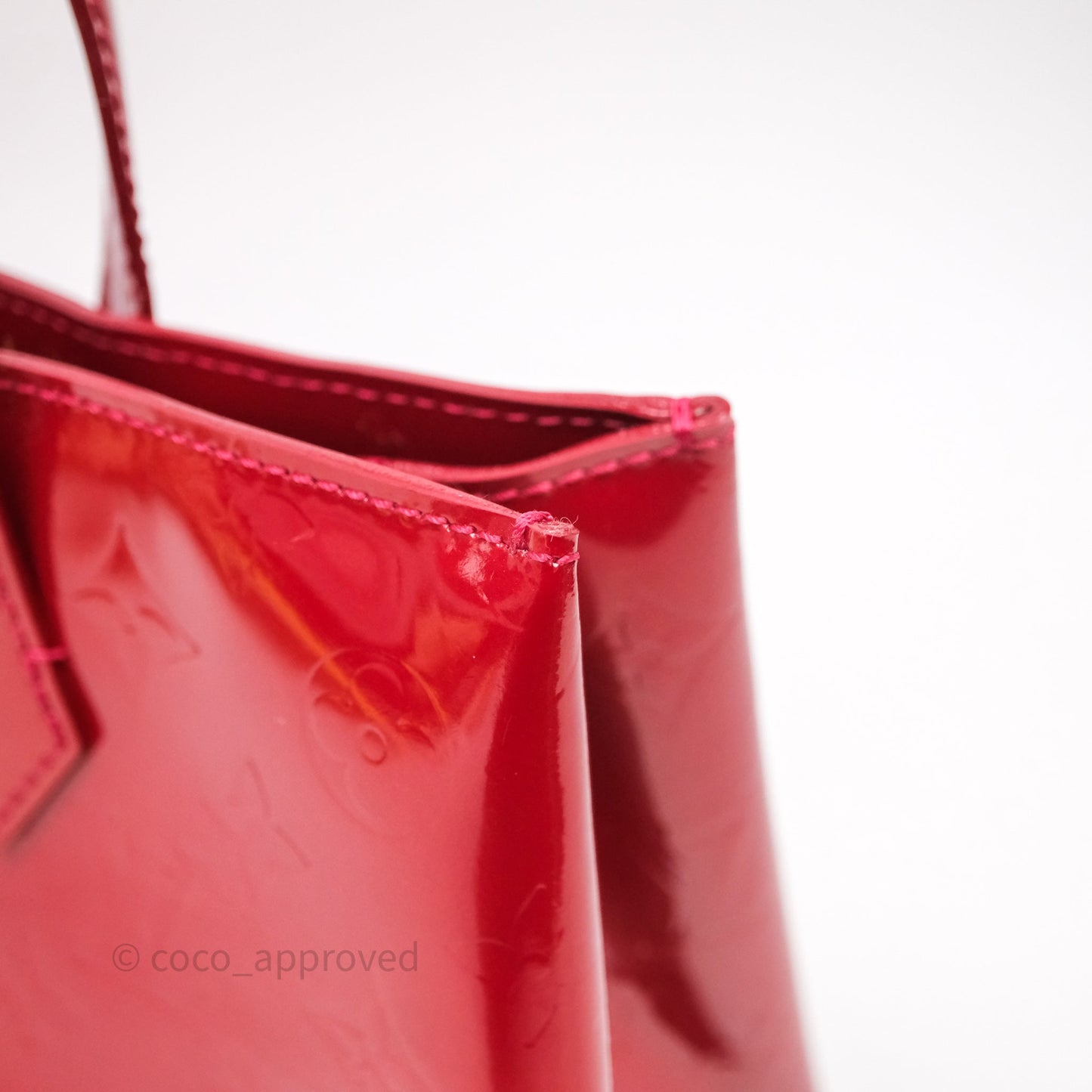 Louis Vuitton Vernis Wilshire Monogram Tote Bag Red
