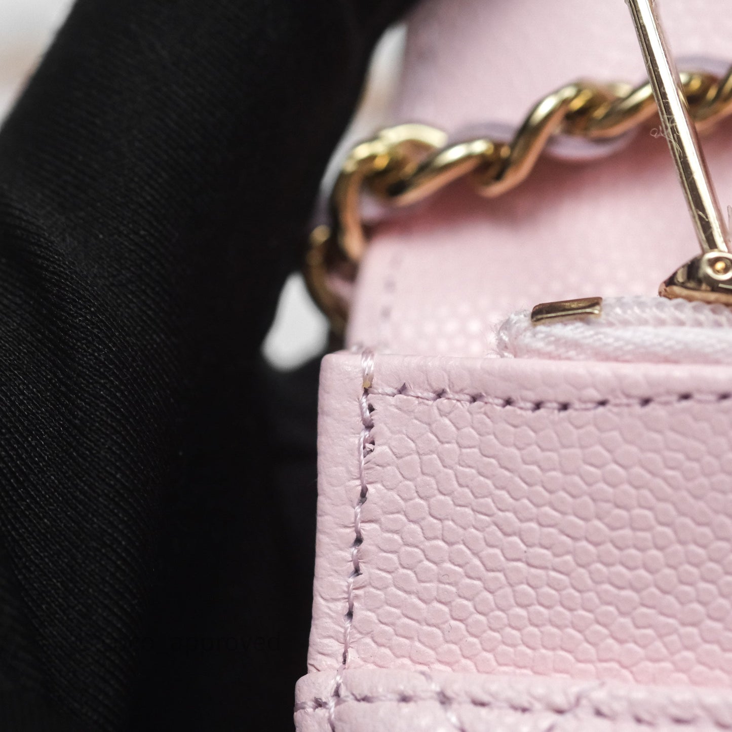 Chanel Classic Quilted Wallet on Chain WOC Light Pink Caviar Gold Hardware
