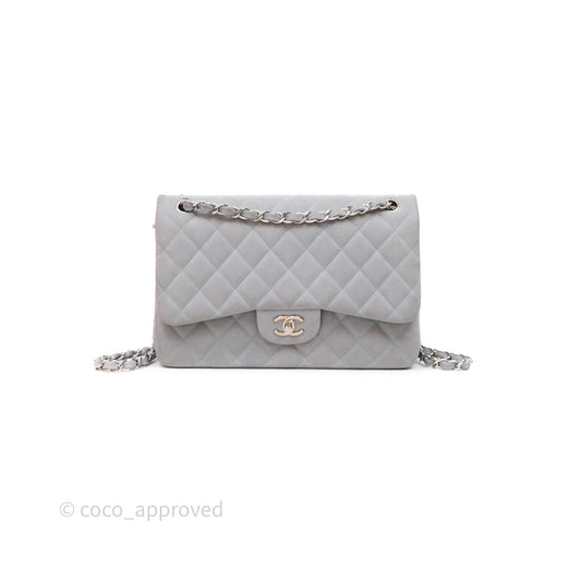 Chanel Jumbo Double Flap Grey Caviar Gold Hardware⁣⁣