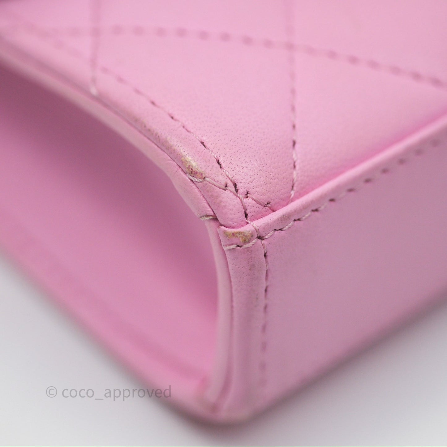 Chanel Mini Handle Clutch With Chain Pink/ Mint Lambskin Gold Hardware 23P