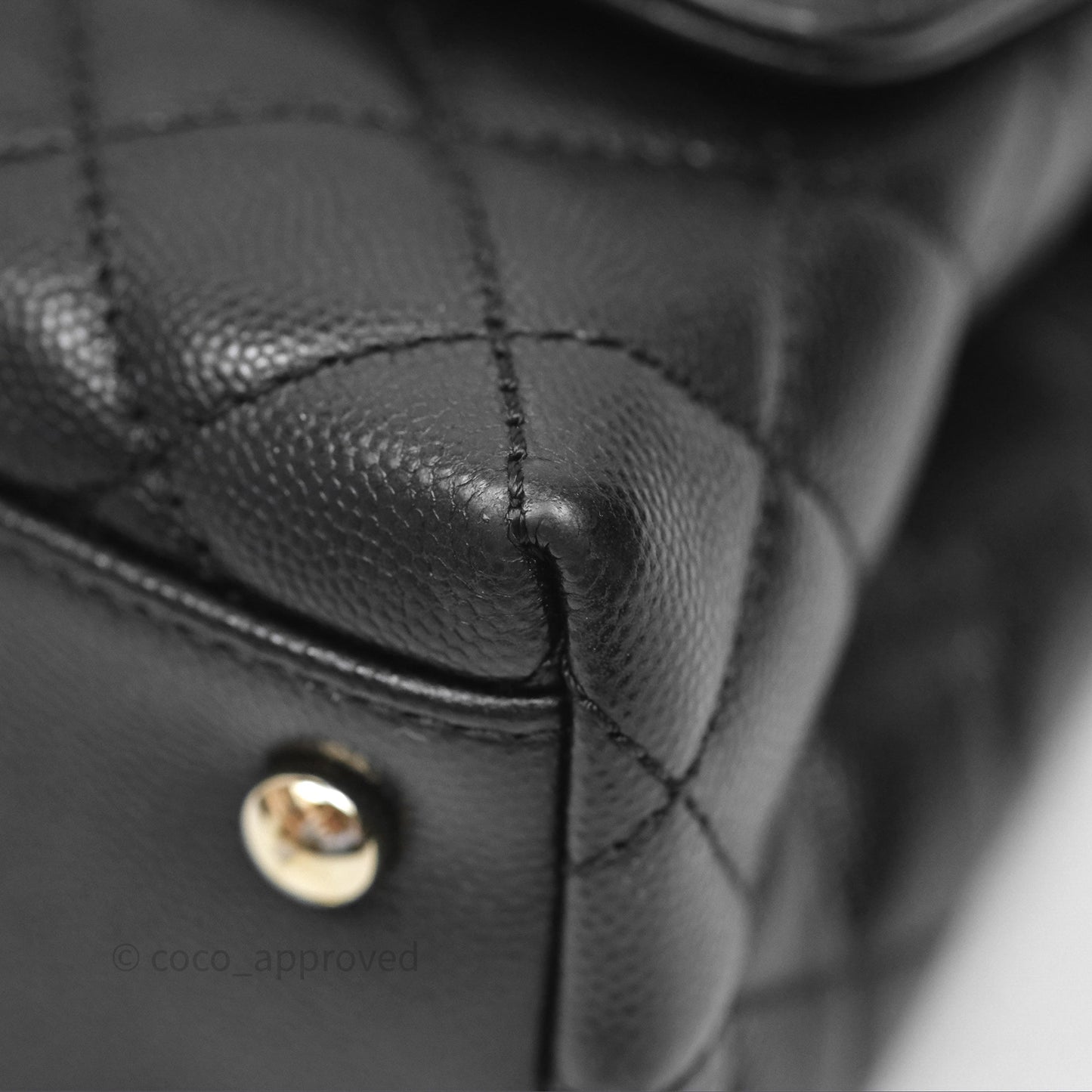 Chanel Small Coco Handle Quilted Black Caviar Gold Hardware