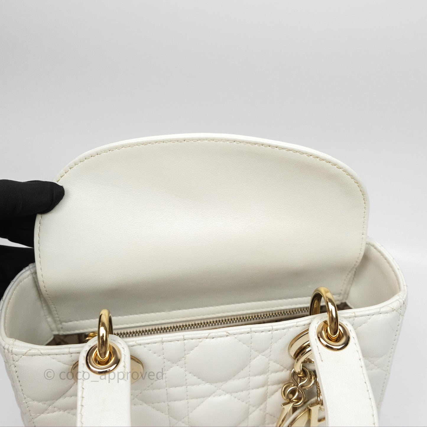 Christian Dior Small Lady Dior My ABCDior Bag Latte Cannage Lambskin