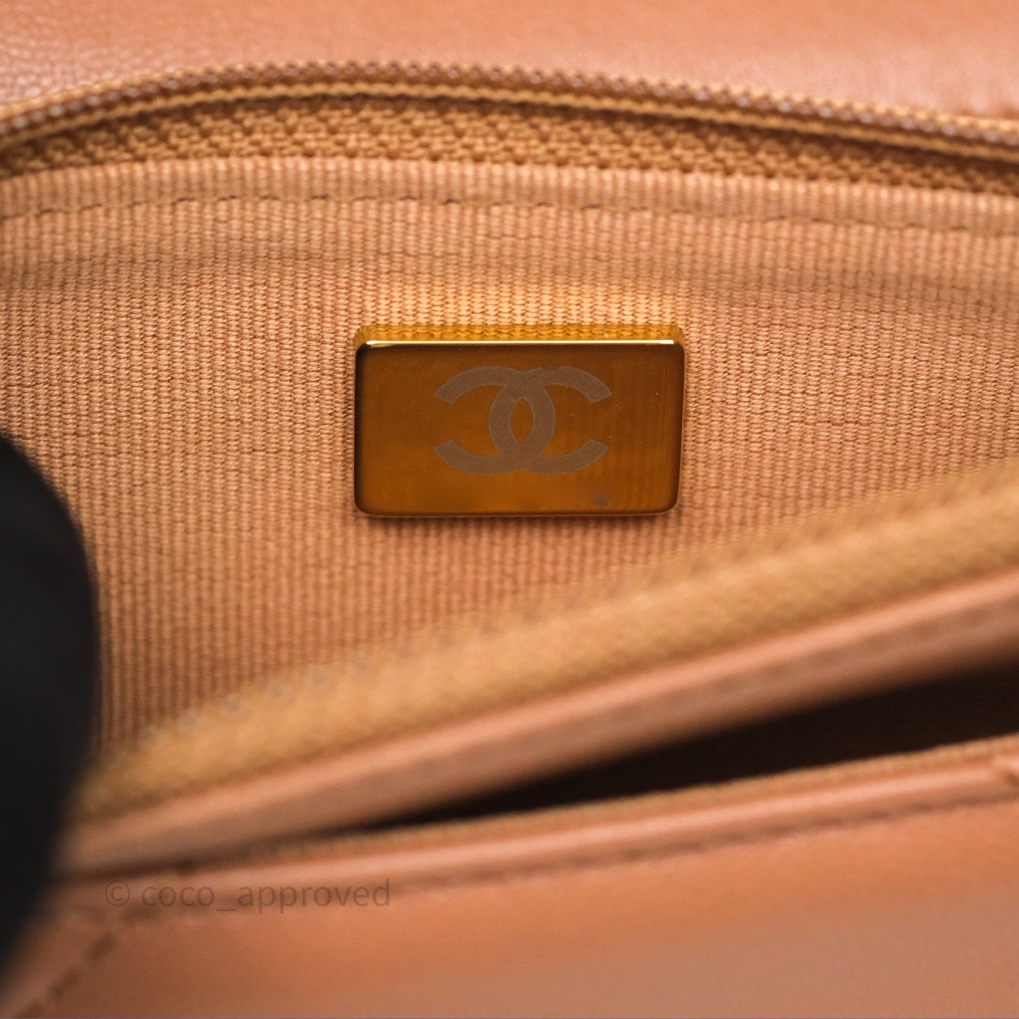 Chanel 19 Wallet on Chain WOC Dark Beige Caramel Lambskin Mixed Hardware