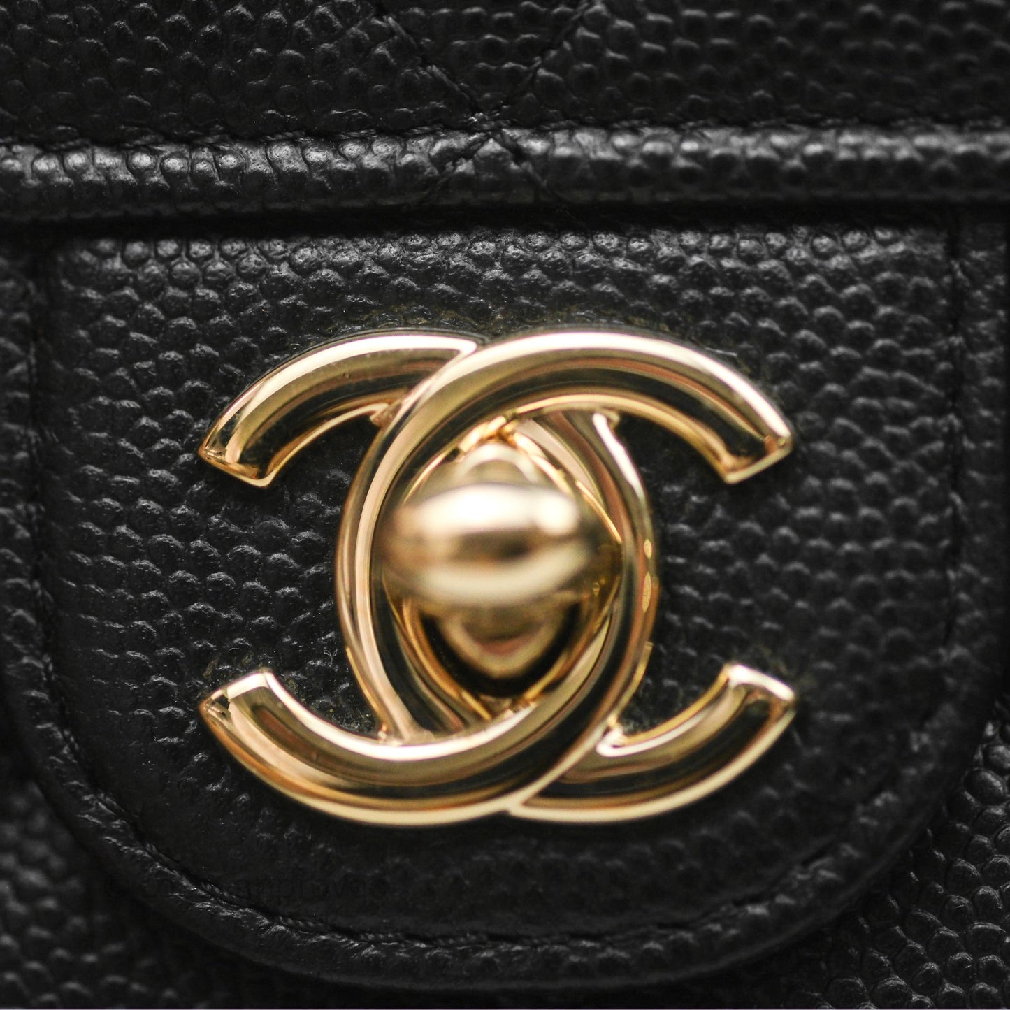 Chanel Classic Quilted Phone Holder Black Caviar Gold Hardware