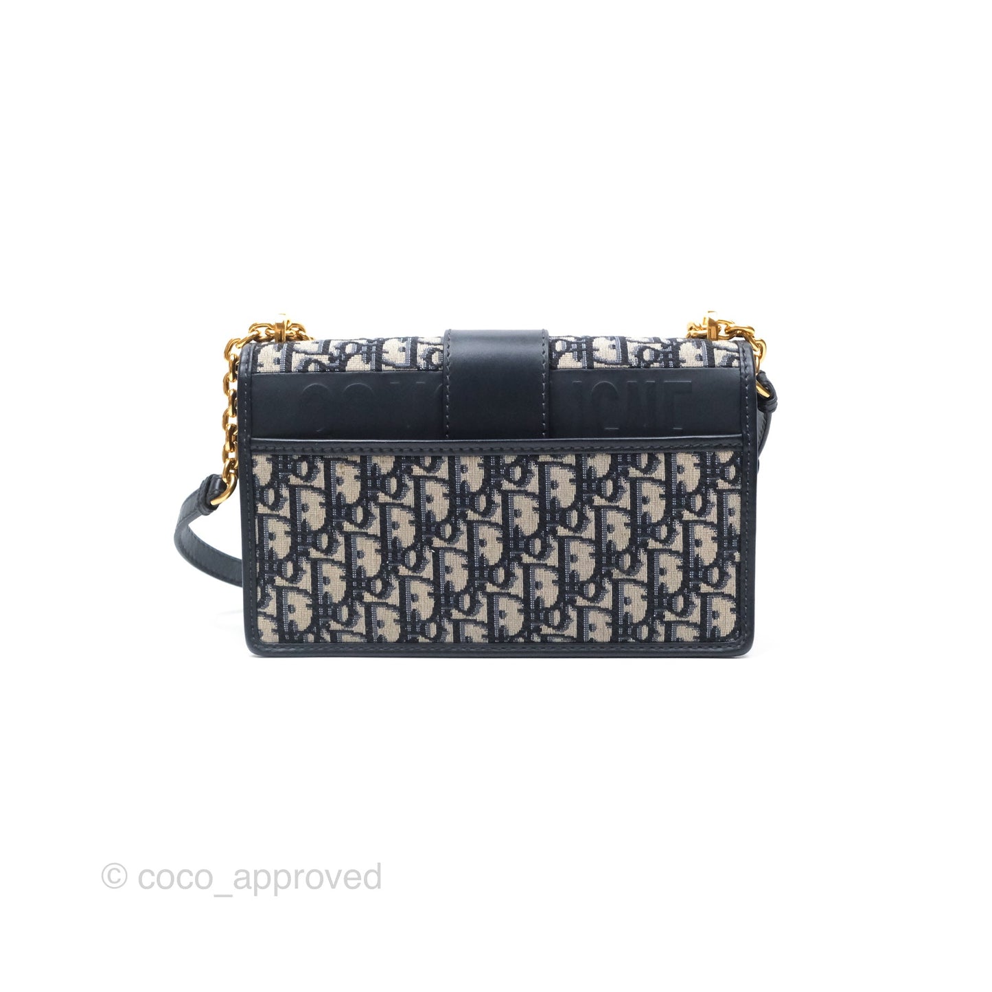 Christian Dior 30 Montaigne with Chain Blue Dior Oblique Jacquard
