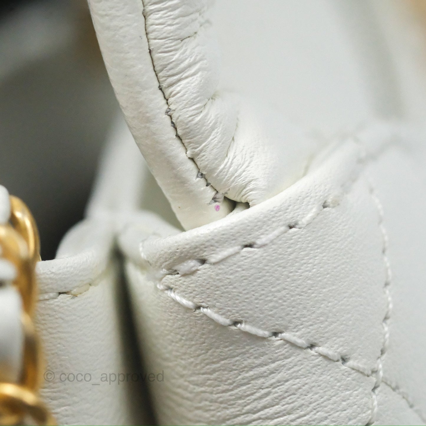 Chanel Adjustable Flap Bag White Calfskin Aged Gold Hardware
