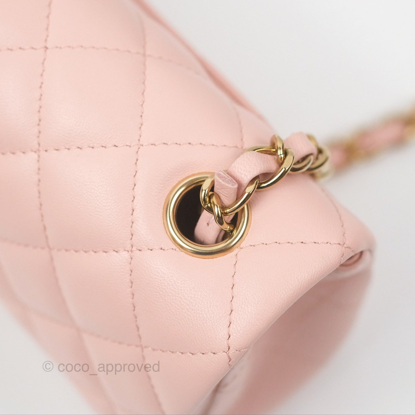Chanel Quilted Mini Rectangular Flap Pink Lambskin Gold Hardware