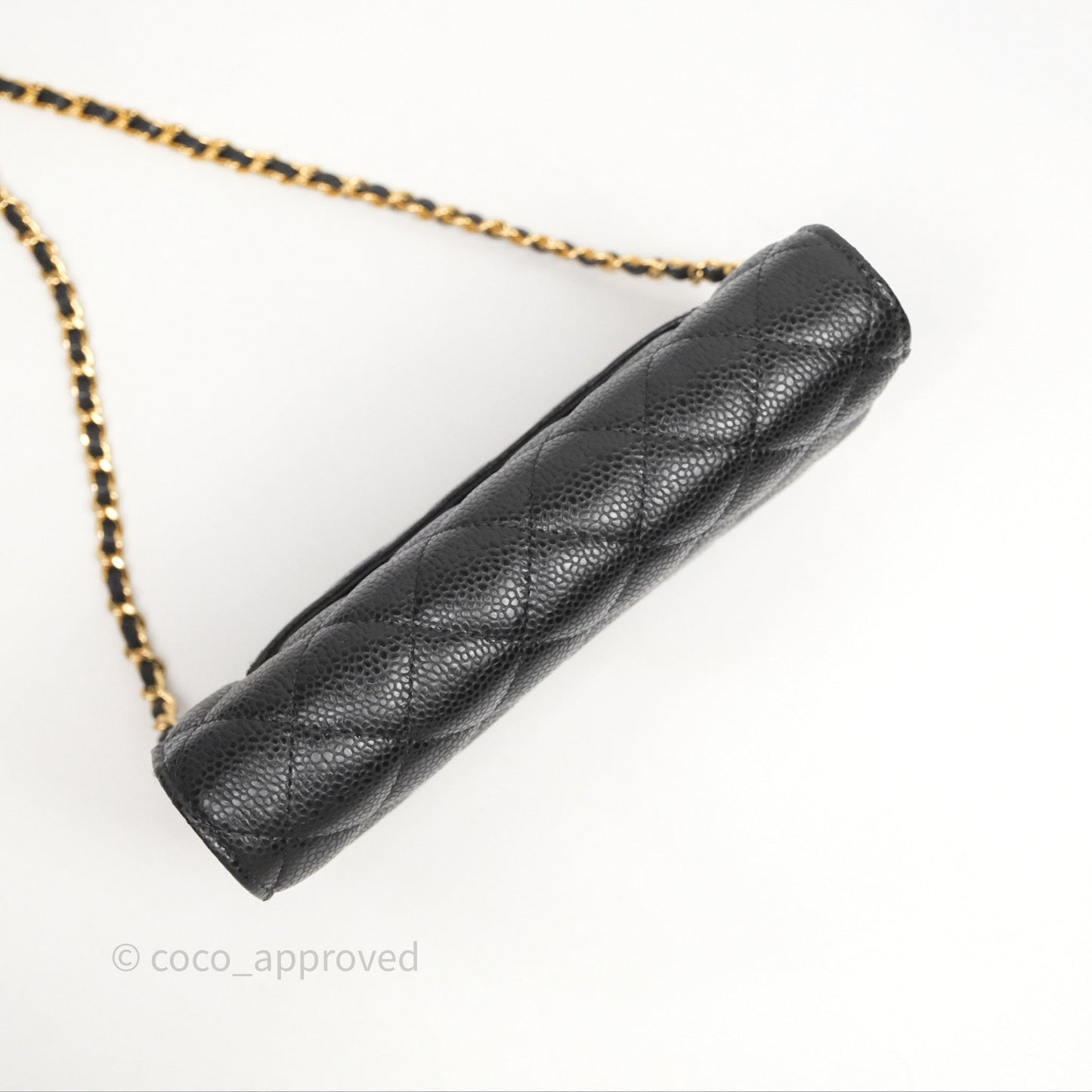 Chanel Classic Quilted Wallet On Chain WOC Black Caviar Gold Hardware