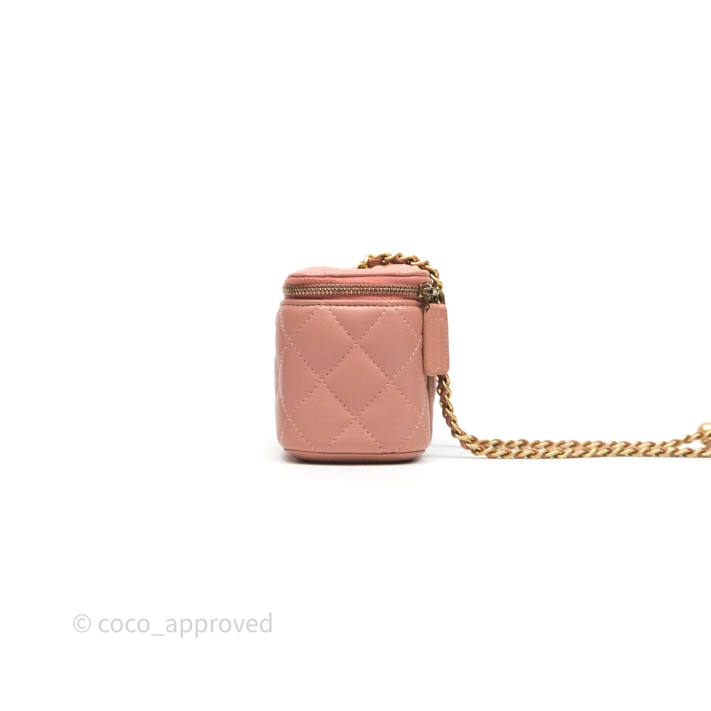 Chanel Mini Pearl Crush Vanity With Chain Pink Gold Hardware