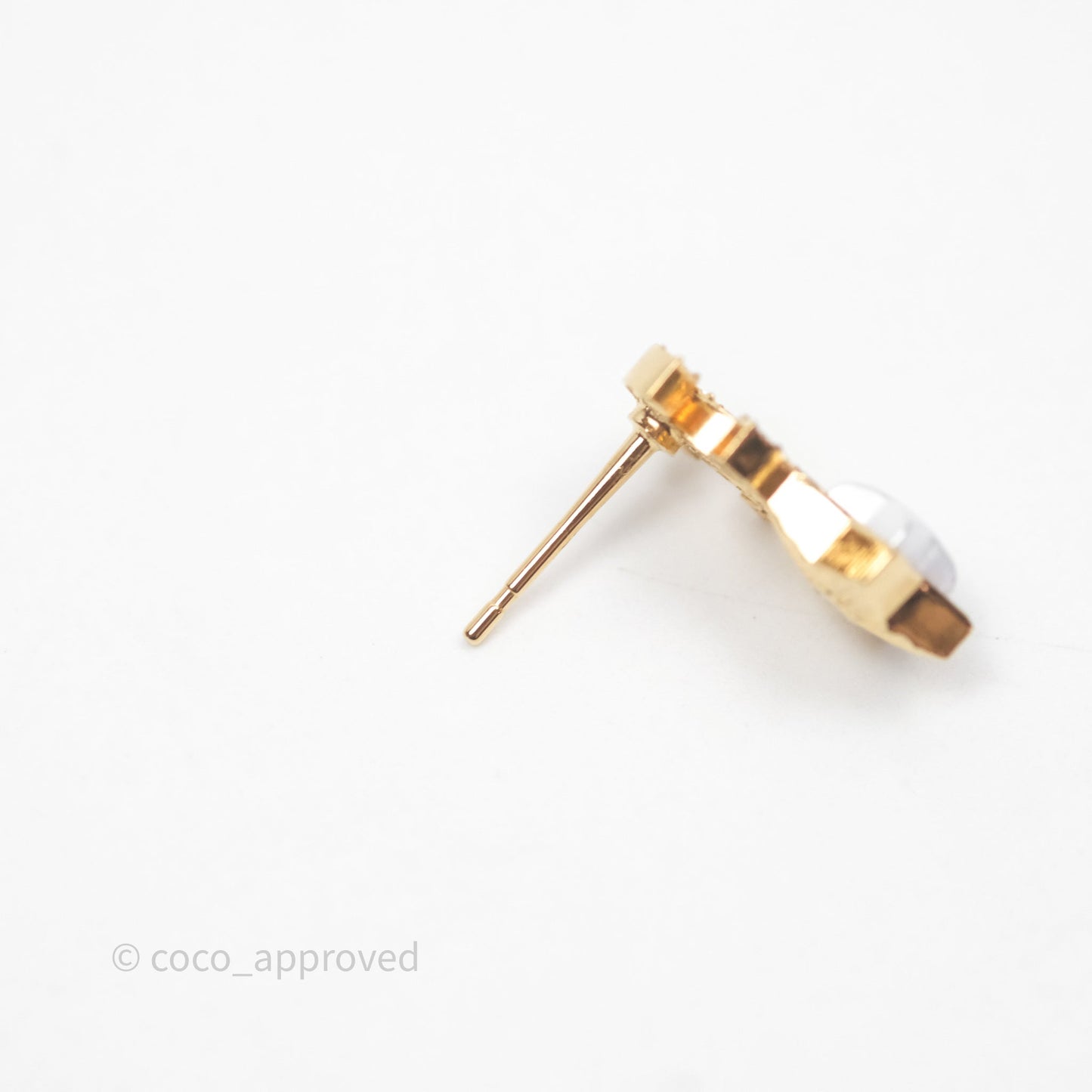 Chanel Crystal CC Star Earrings Gold Tone 24C