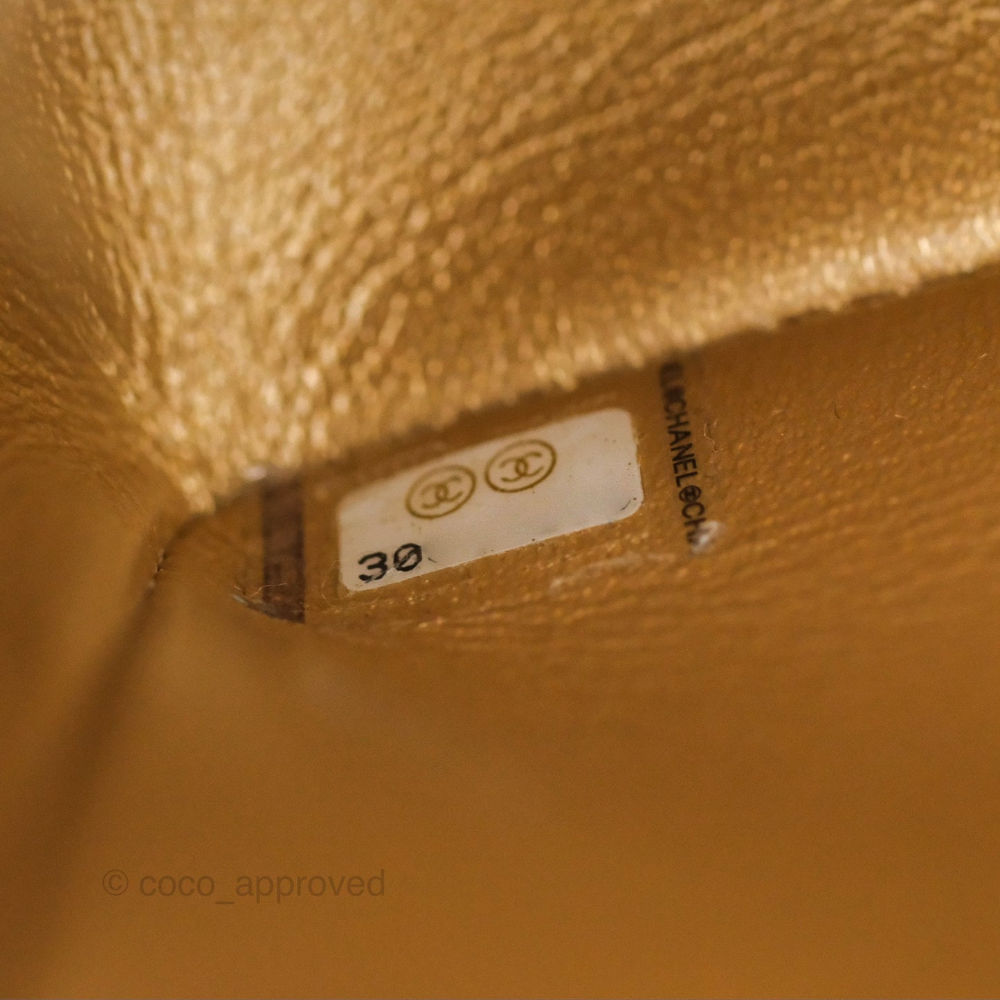 Chanel Quilted Mini Rectangular Iridescent Gold Lambskin Gold Hardware