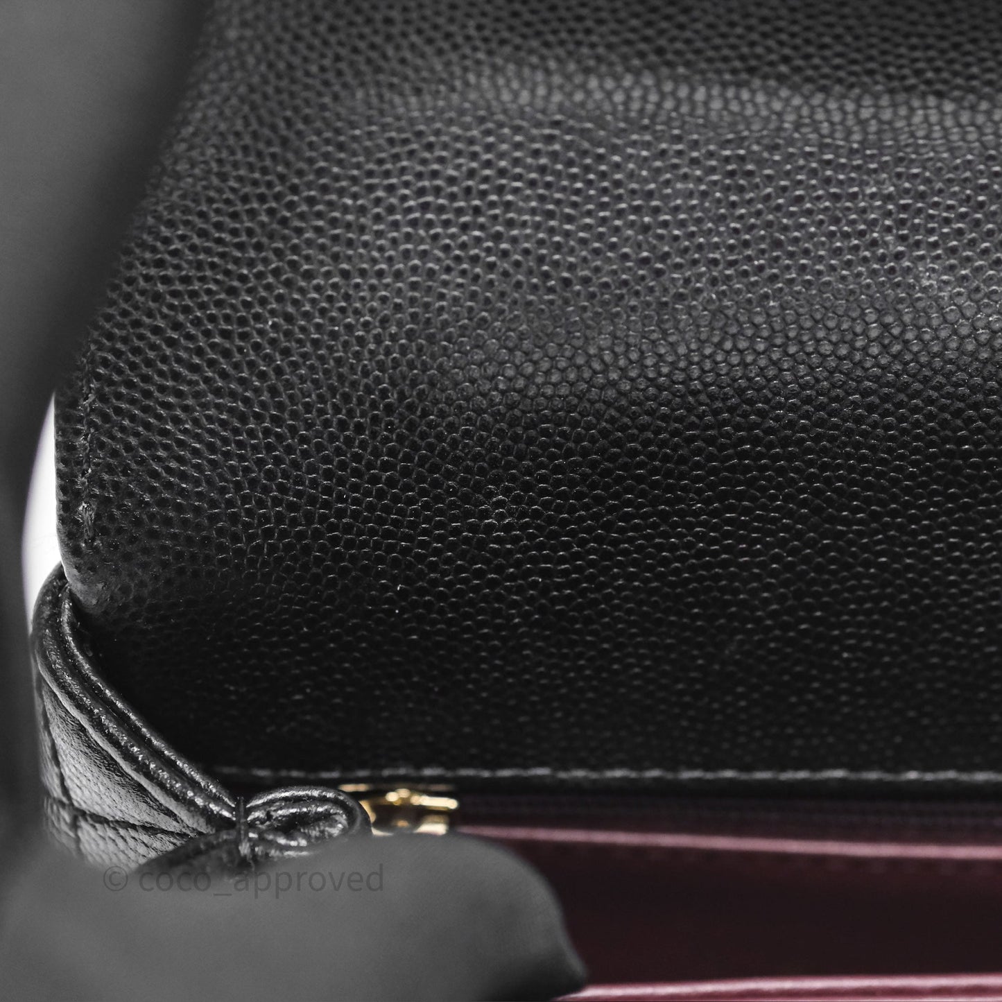 Chanel Mini Coco Handle Quilted Black Caviar Gold Hardware