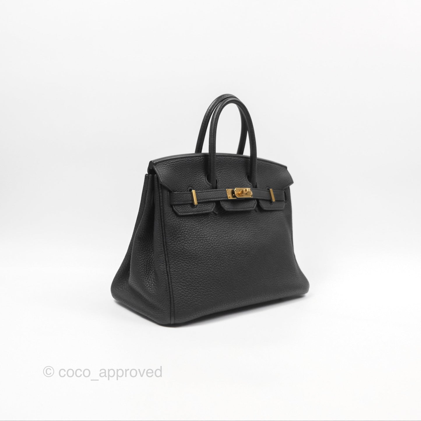 Hermès Retourne Birkin 25 Noir Togo Gold Hardware