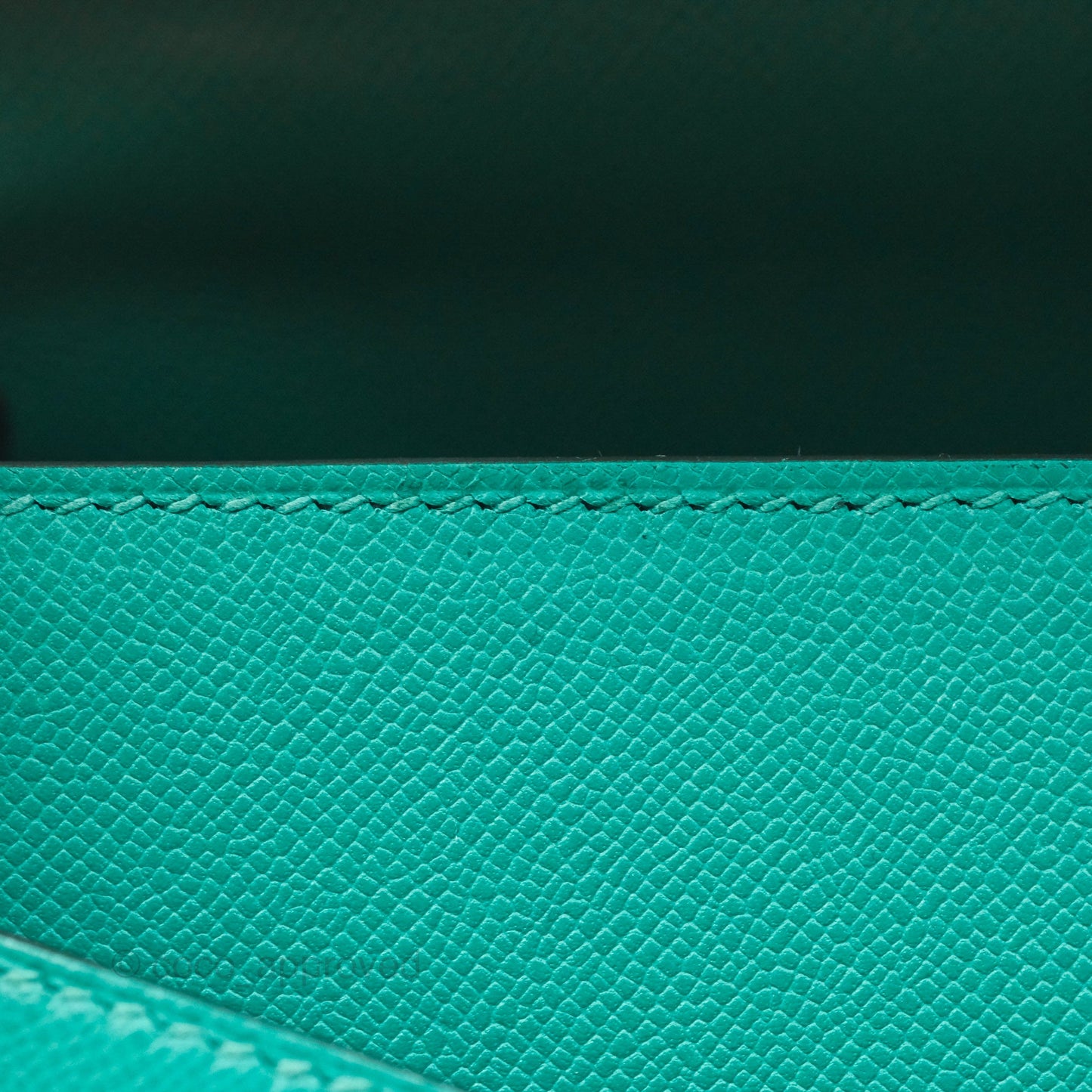 Hermès Sellier Kelly 25 Madame Leather Vert Verone U1/ Bleu De Prusse 7P Palladium Hardware