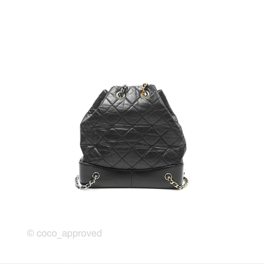 Chanel Small Gabrielle Backpack Black Aged Calfskin