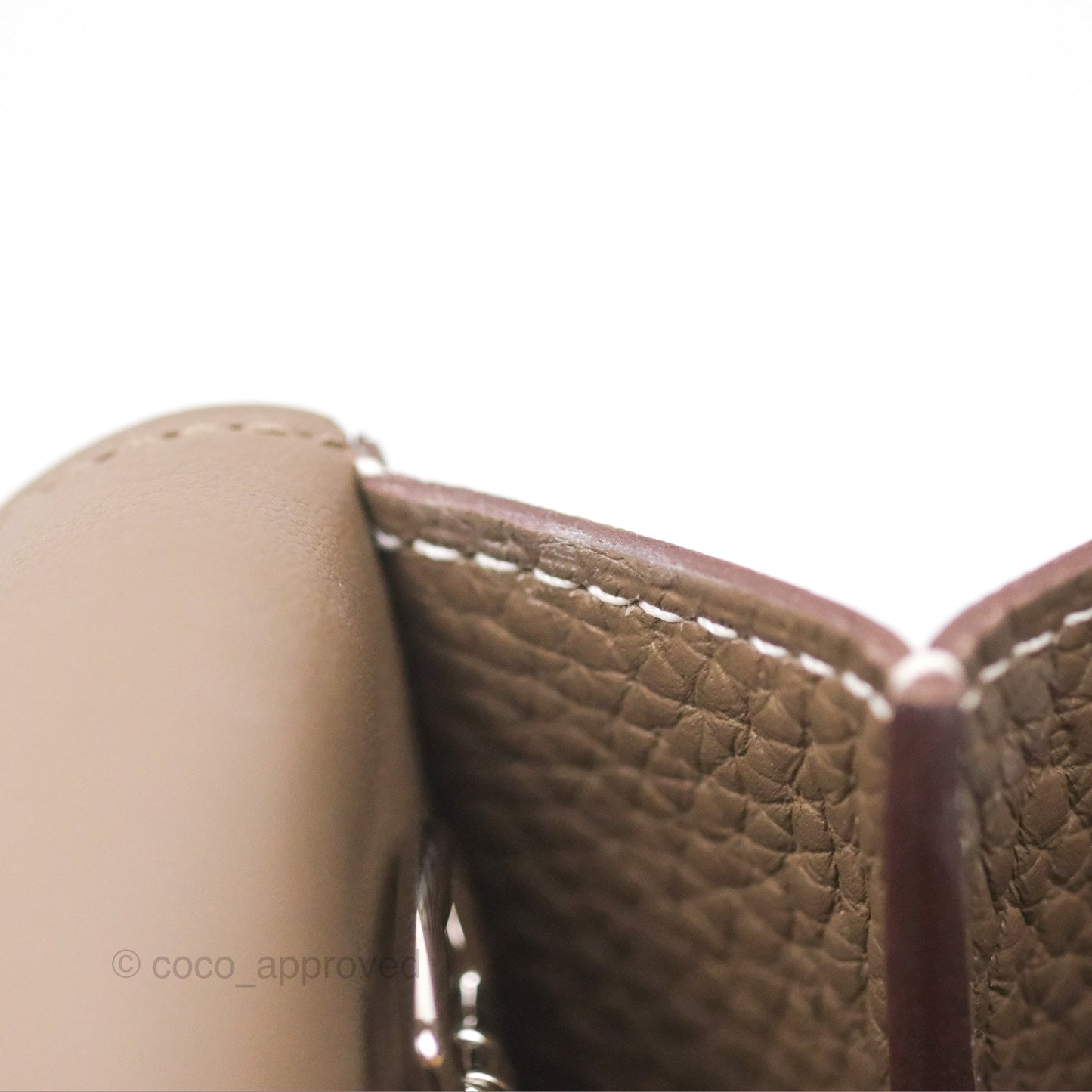 Hermès Halzan 25 Etoupe Clemence Palladium Hardware
