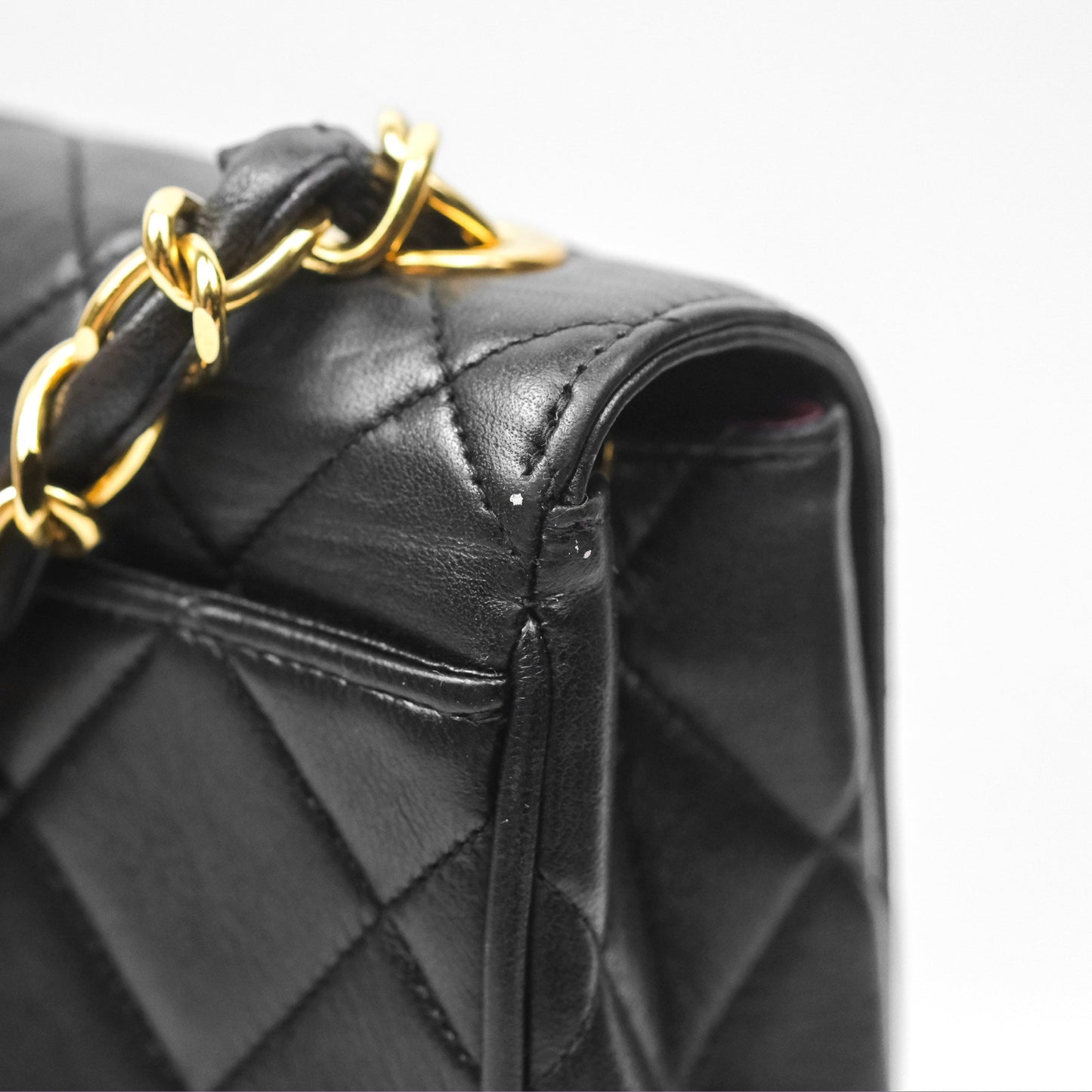 Chanel Vintage Flap Bag Black Lambskin 24K Gold Hardware