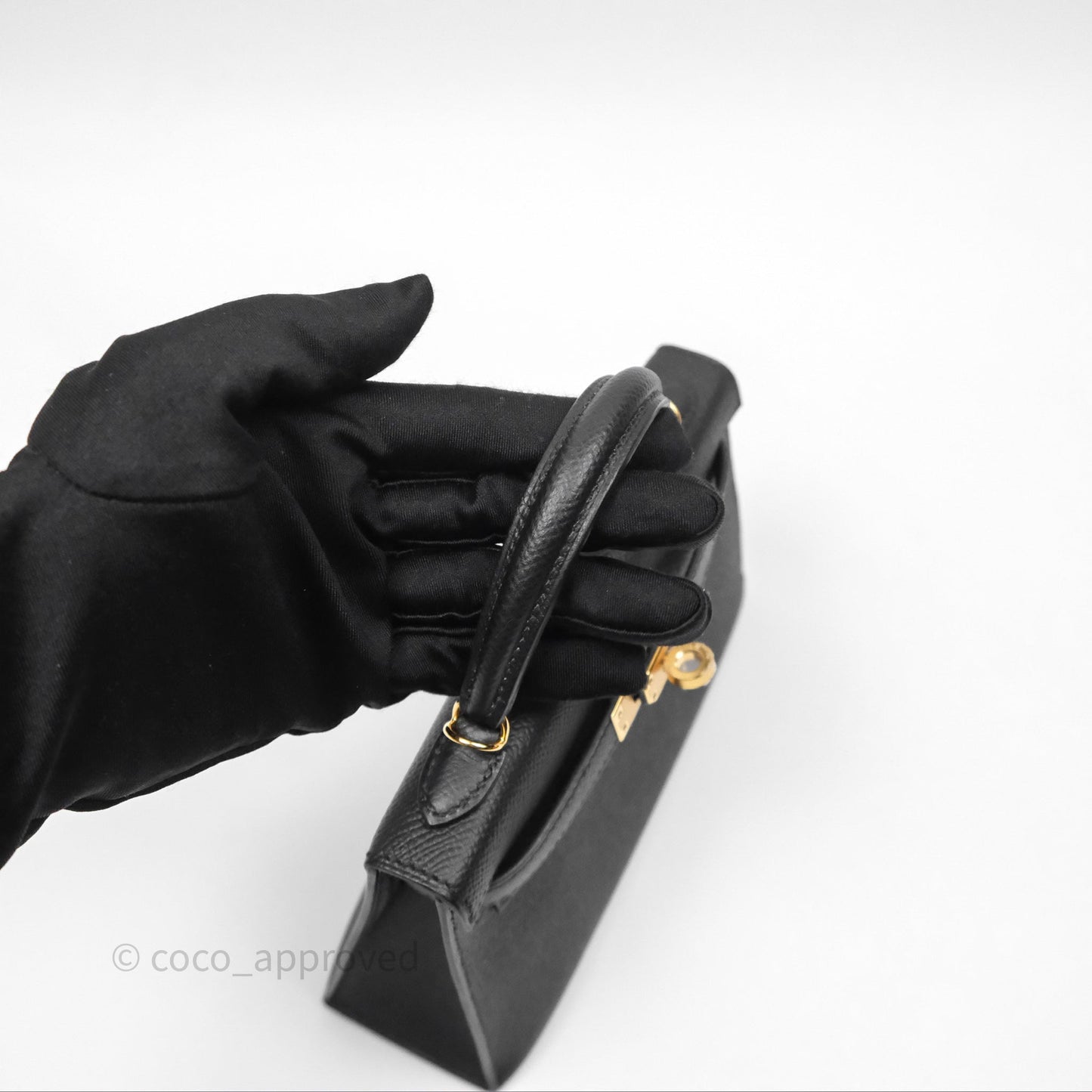 Hermès Mini Kelly II Noir 89 Epsom Gold Hardware
