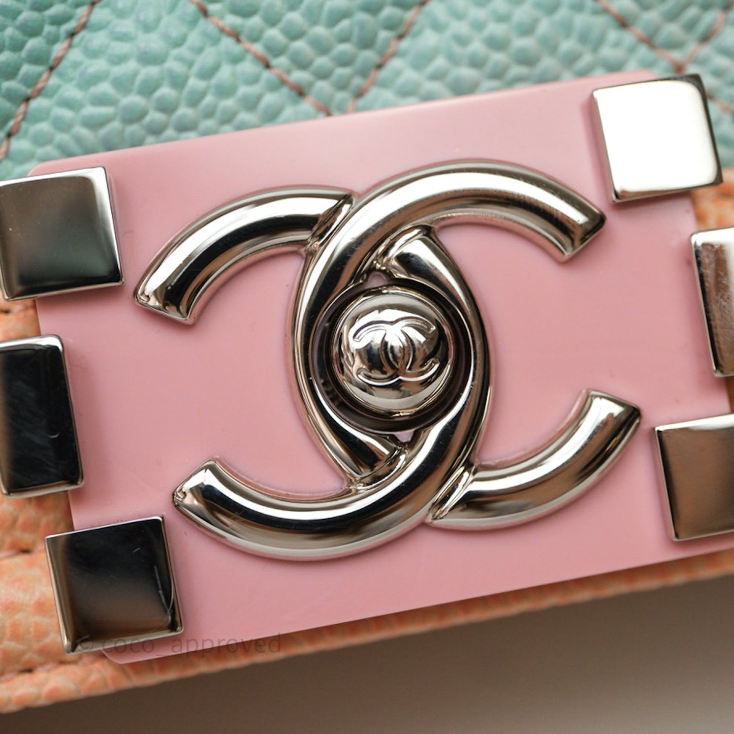 Chanel Medium Boy Quilted Rainbow Caviar Silver Hardware