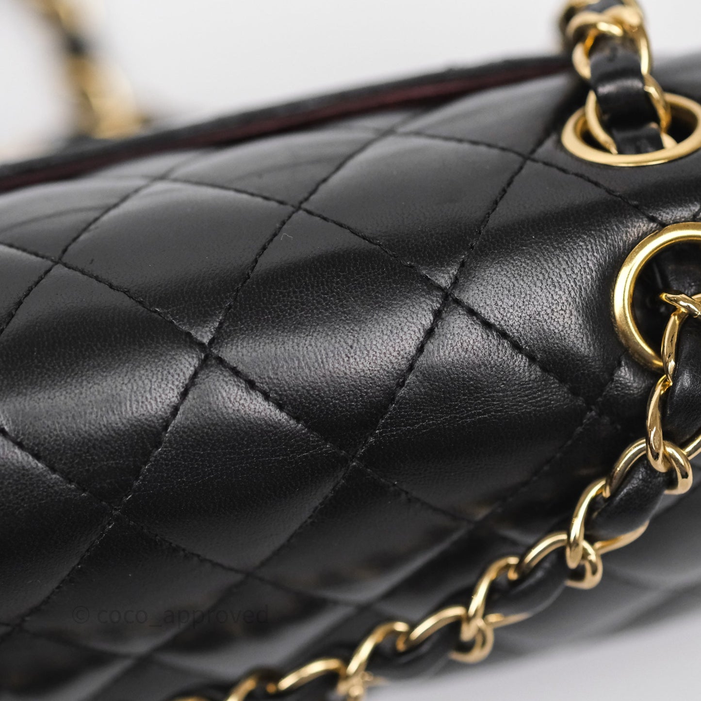 Chanel Small Classic Flap Quilted Black Lambskin Gold Hardware
