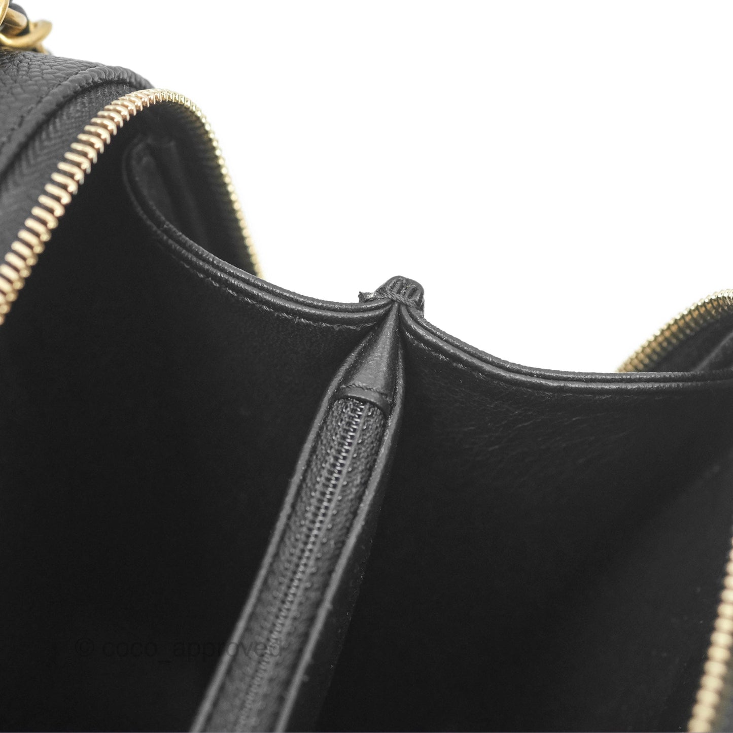 Chanel Quilted Medium CC Filigree Vanity Case Black Caviar Aged Gold Hardware