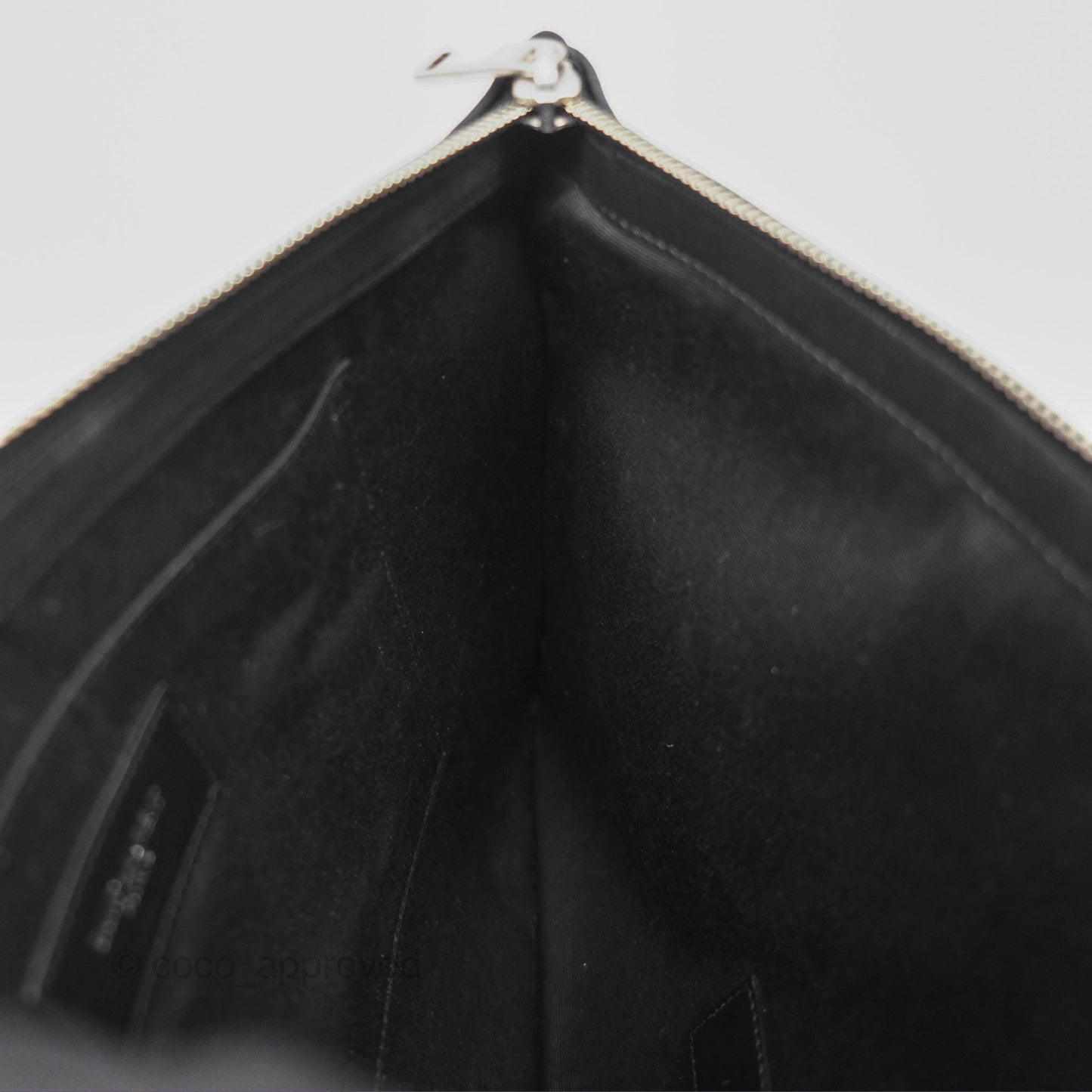 Saint Laurent Rive Gauche Zippered Pouch Black Canvas