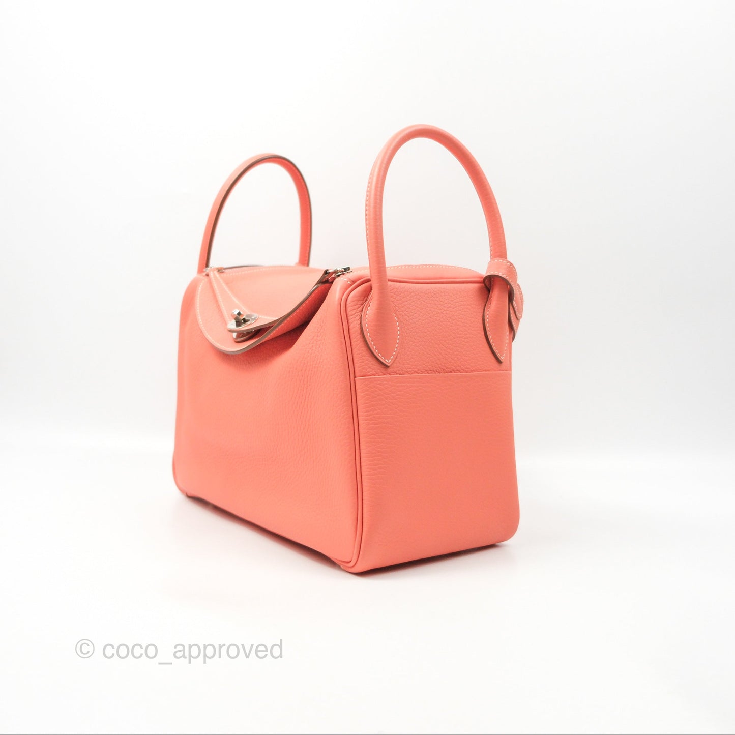 Hermès Lindy 30 Flamingo Clemence Palladium Hardware