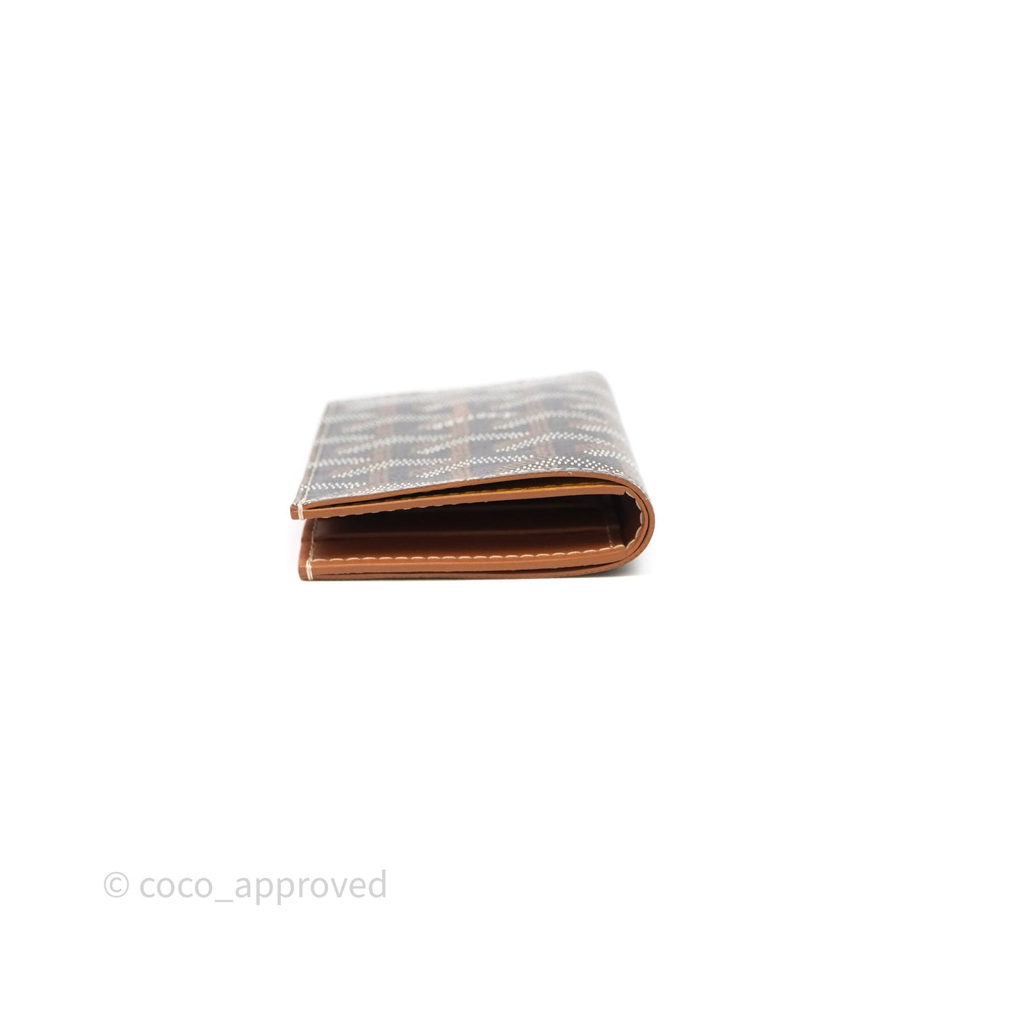 Goyard Saint Pierre Card Wallet Black/ Tan Goyardine