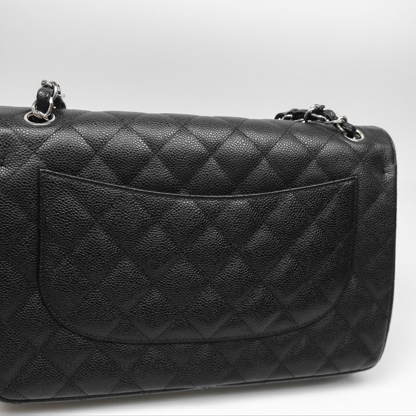 Chanel Jumbo Double Flap Black Caviar Silver Hardware⁣⁣