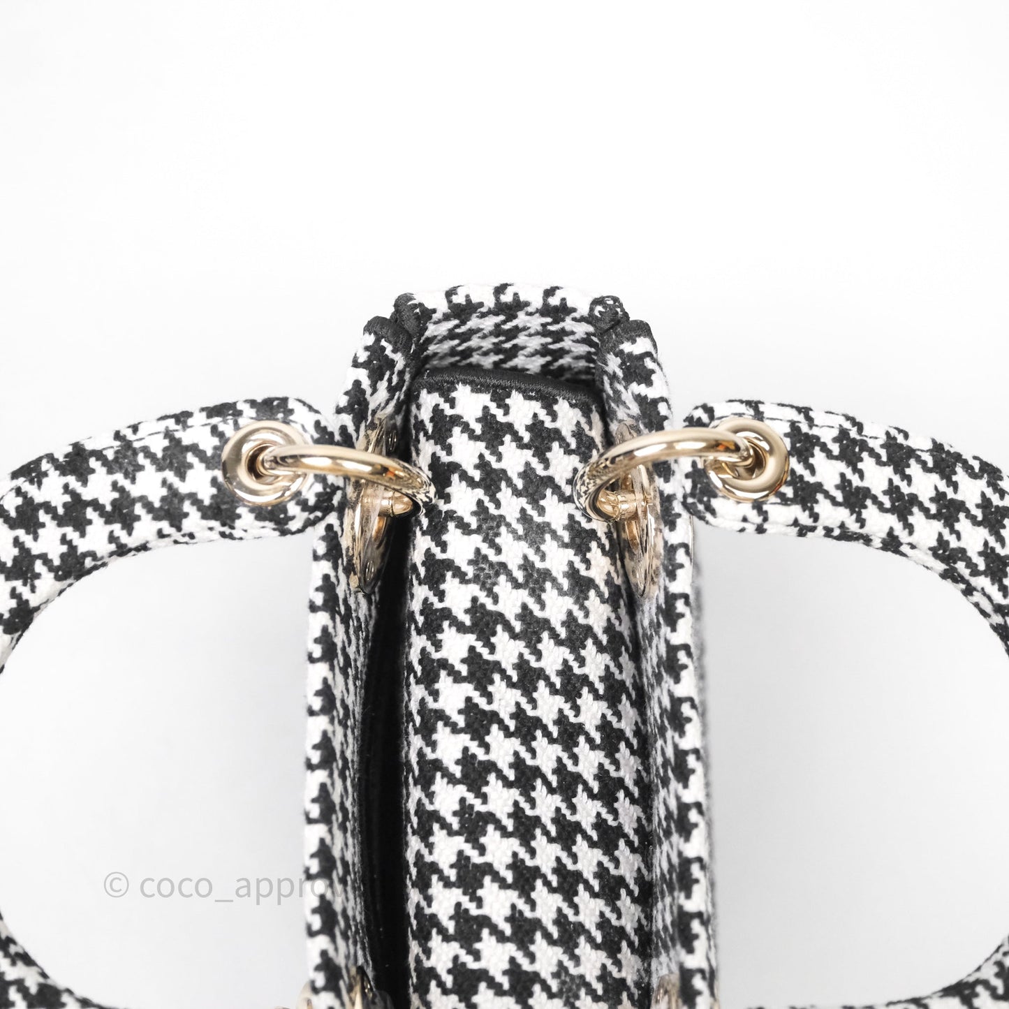 Christian Dior Mini Lady D-Lite Bag Black White Houndstooth