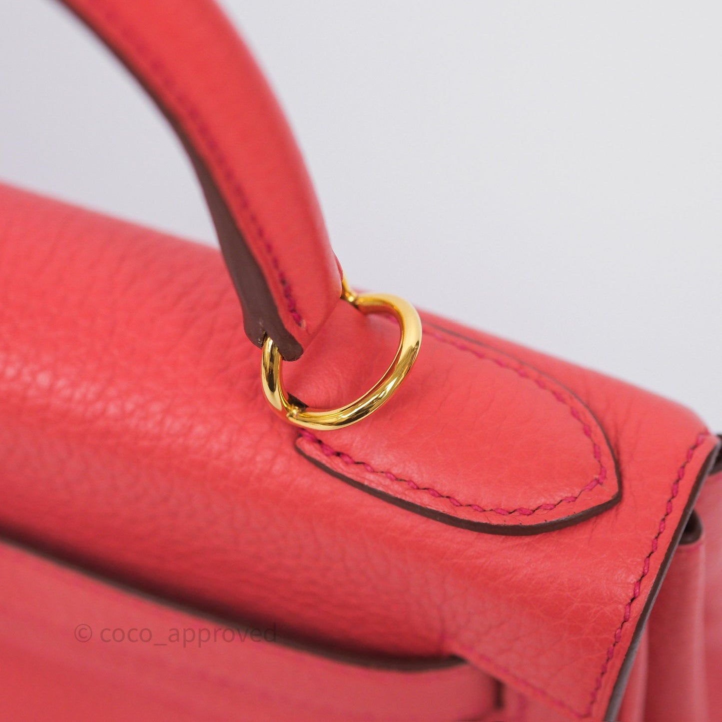 Hermès Kelly 28 Rose Jaipur Retourne Togo Gold Hardware