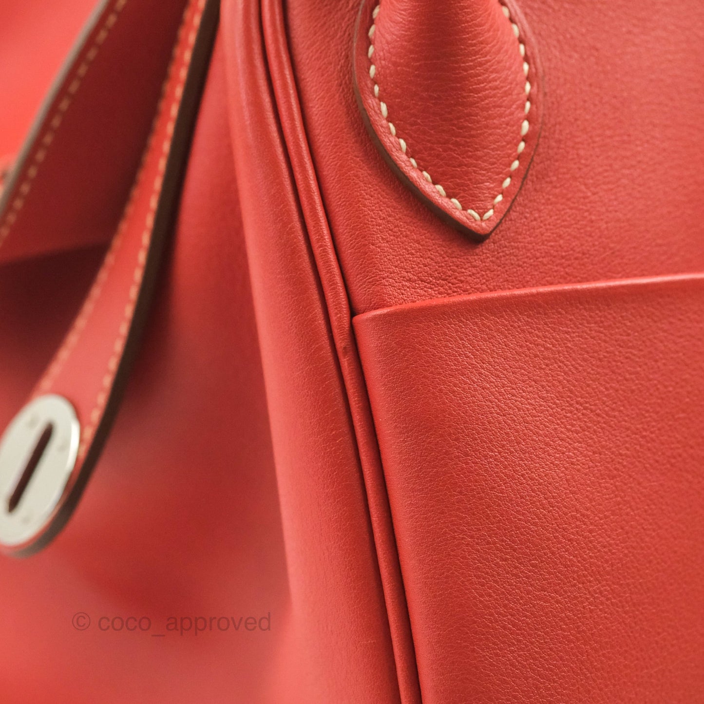 Hermès Lindy 30 Sanguine 9M Swift Palladium Hardware