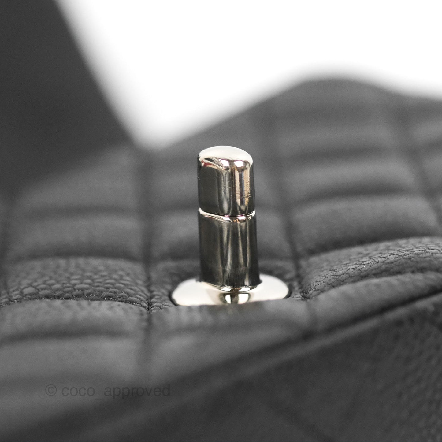 Chanel Quilted Mini Rectangular Flap Black Caviar Silver Hardware