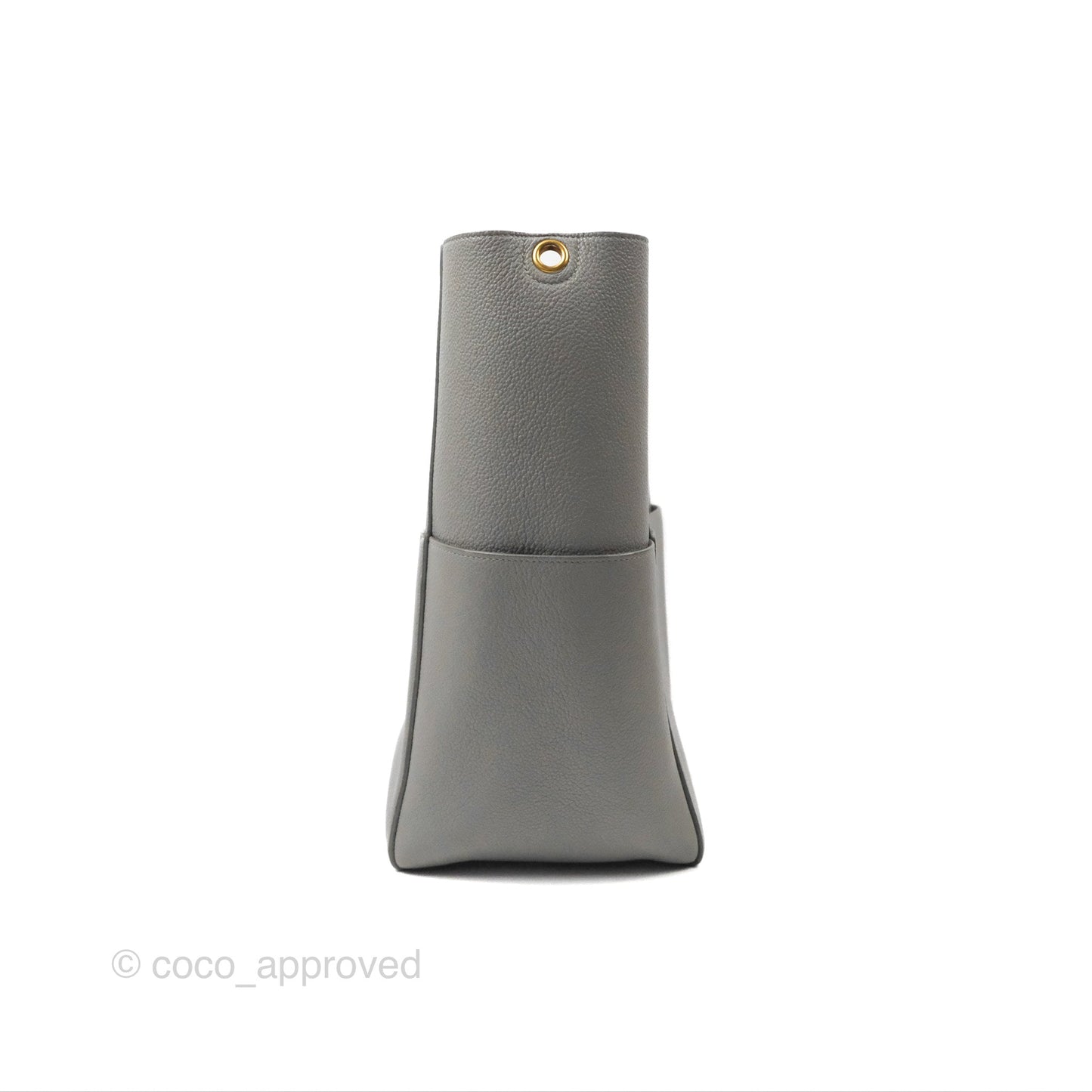 Celine Sangle Bucket Bag Grained Calfskin Grey