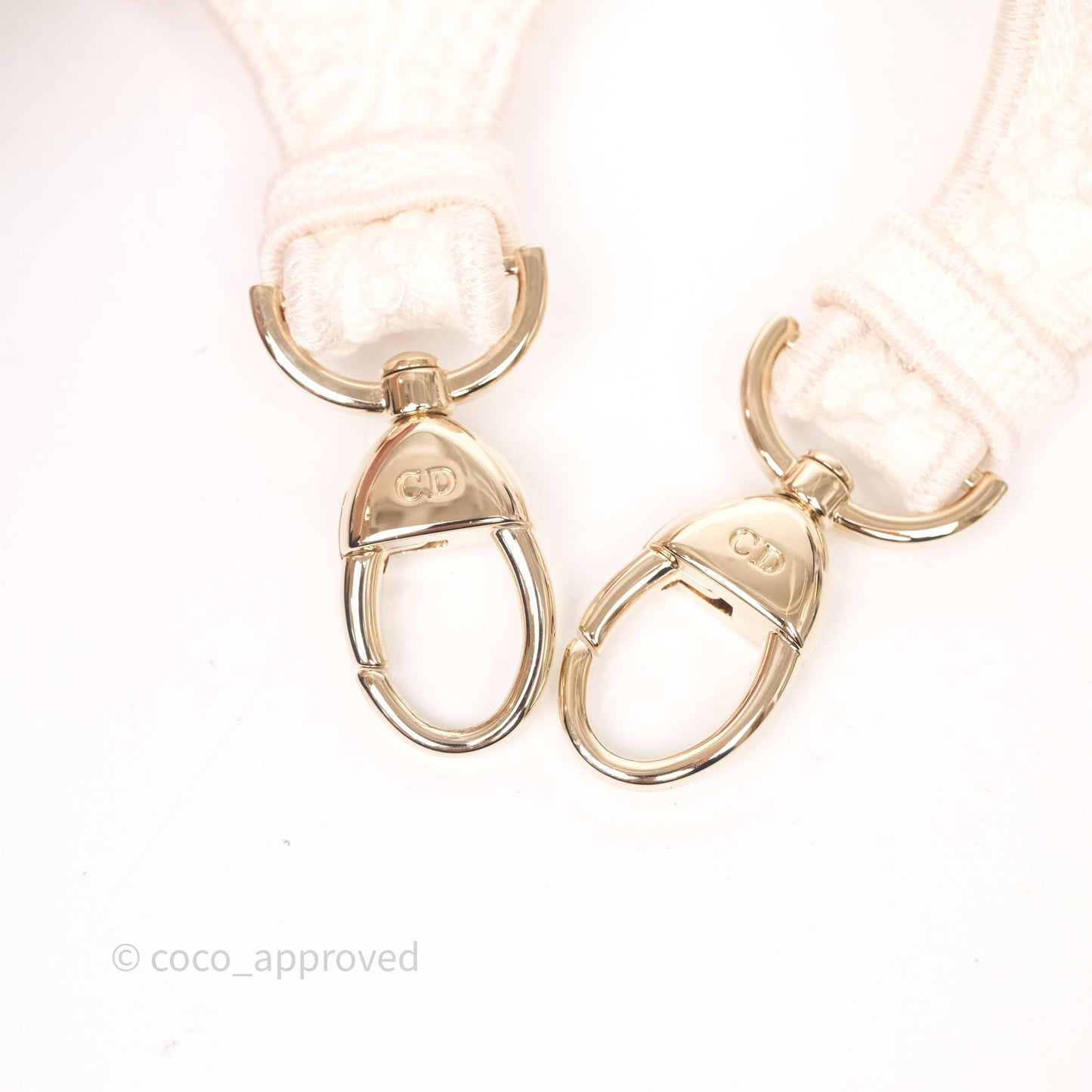 Christian Dior Lace Medium Lady Dior Ivory White Gold Hardware