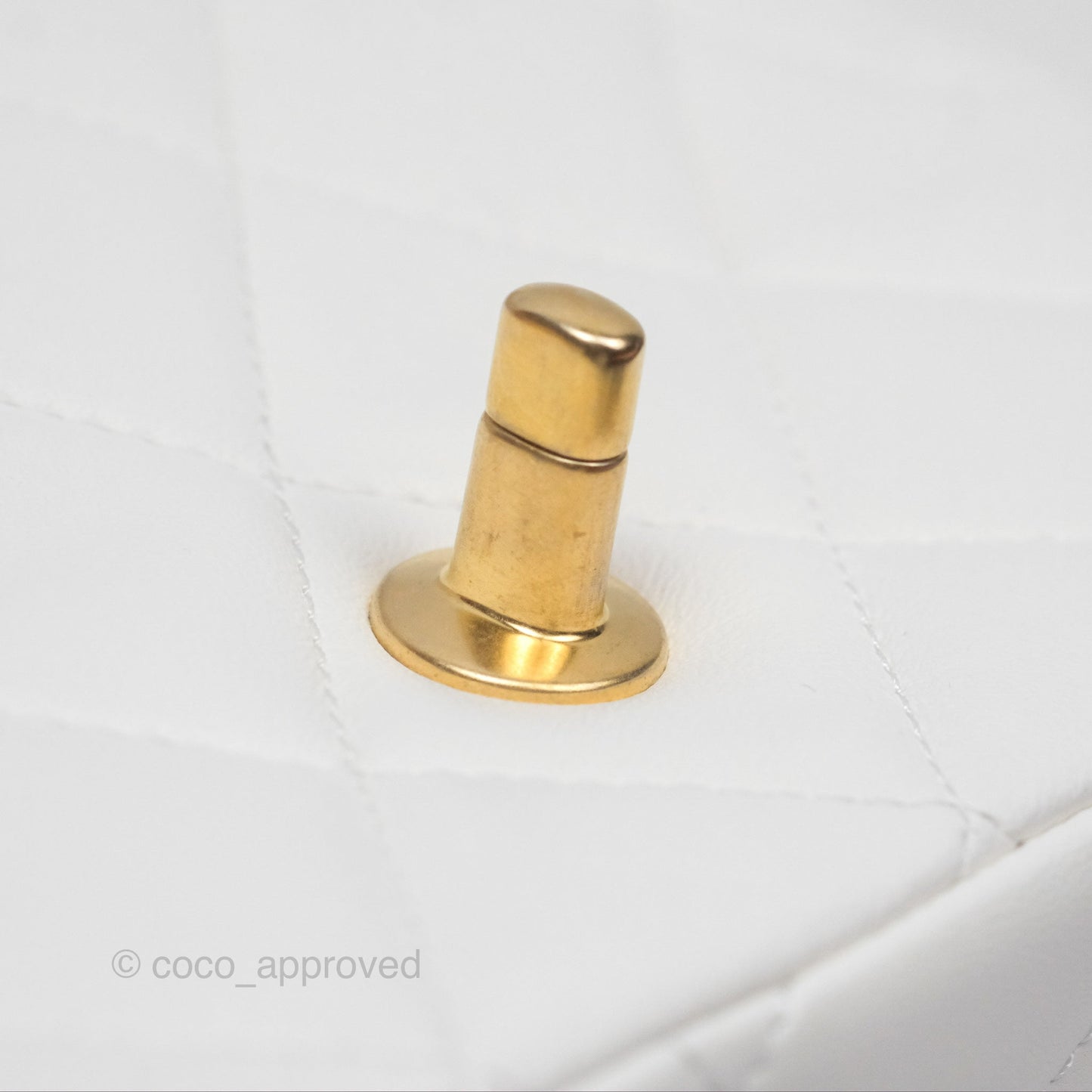 Chanel Quilted My Perfect Mini With Pearl White Lambskin Aged Gold Hardware 21K