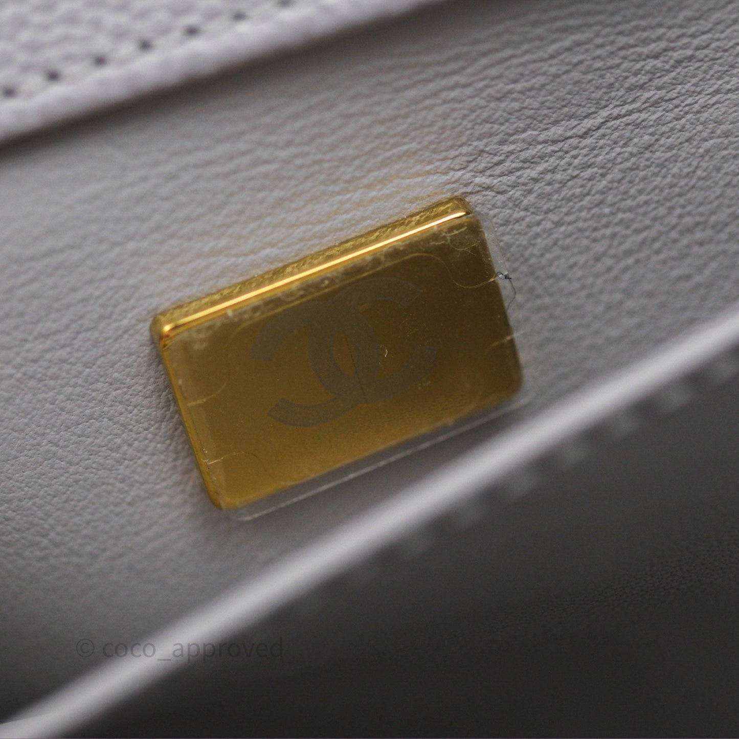 Chanel Quilted Medium Business Affinity Flap Light Grey Caviar Gold Hardware
