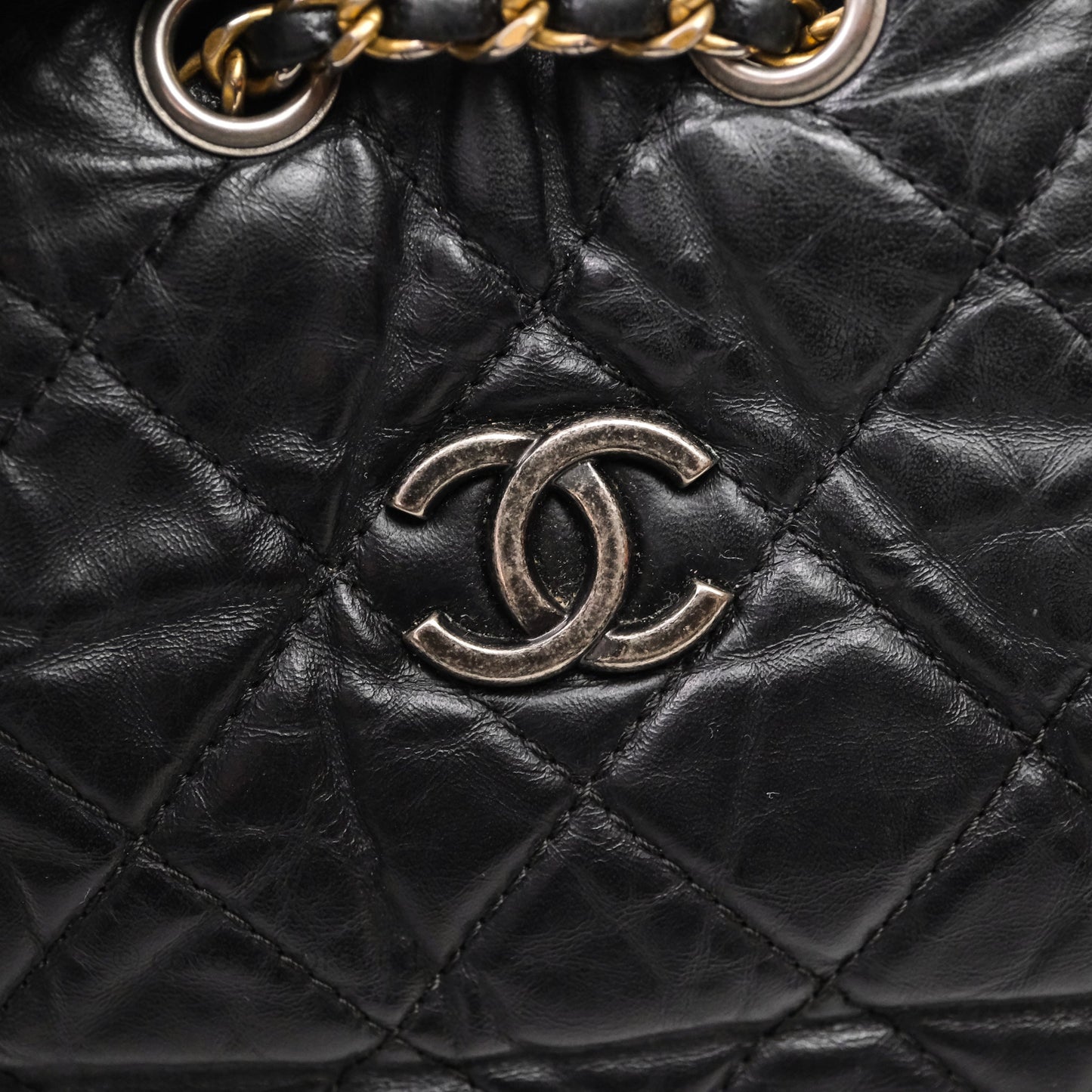 Chanel Small Gabrielle Backpack Black Aged Calfskin